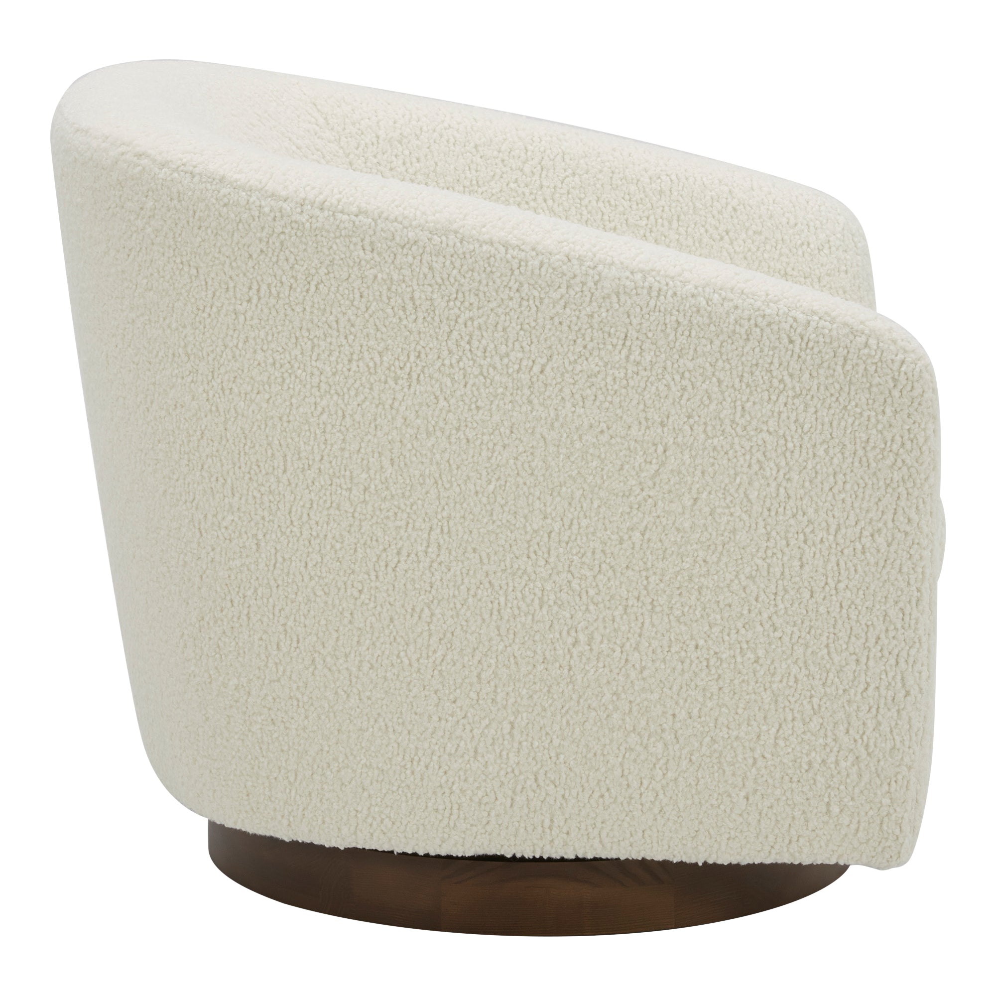 Oscy Swivel Chair Faux Shearling White - Central Designs