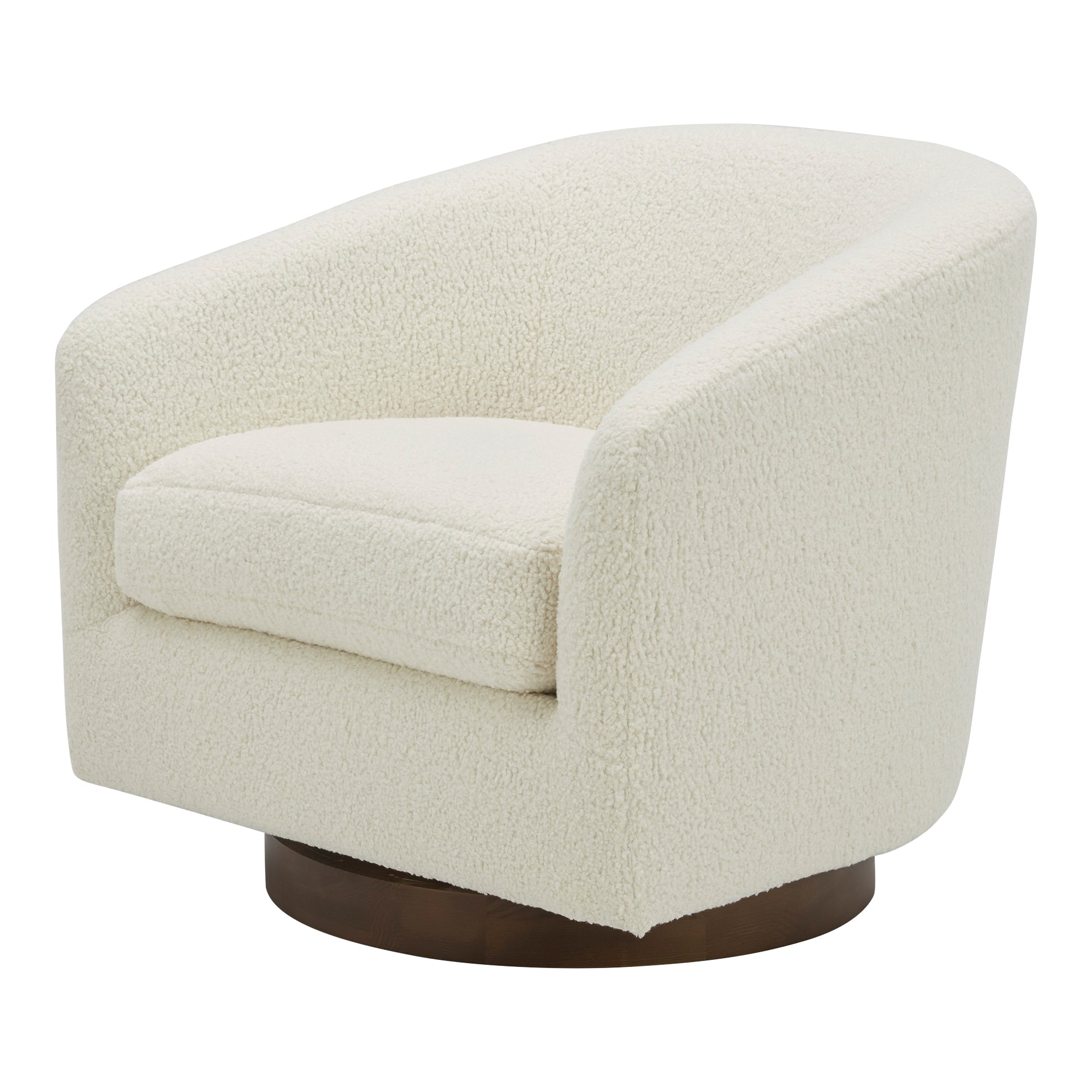 Oscy Swivel Chair Faux Shearling White - Central Designs