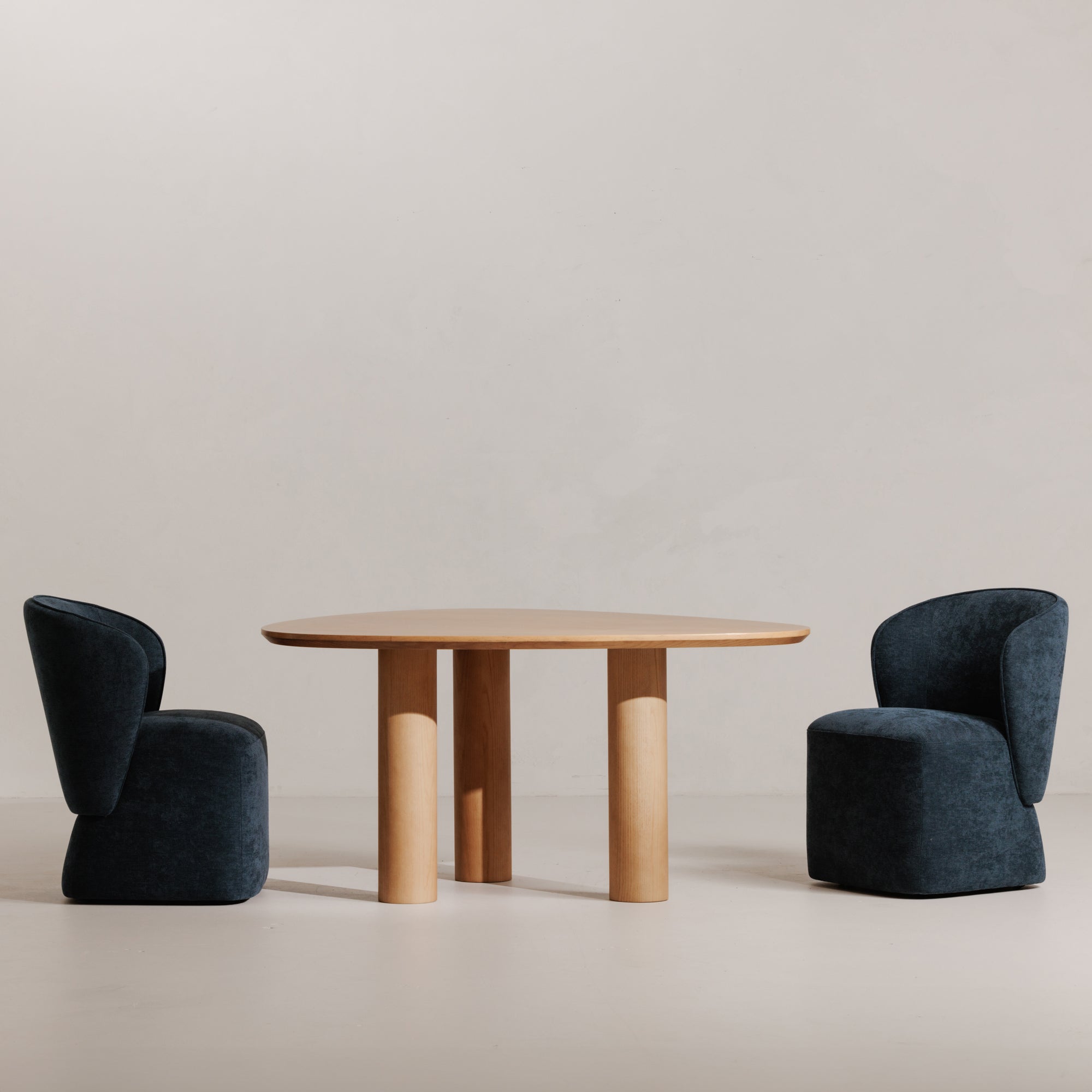 Larson Rolling Dining Chair Navy Blue