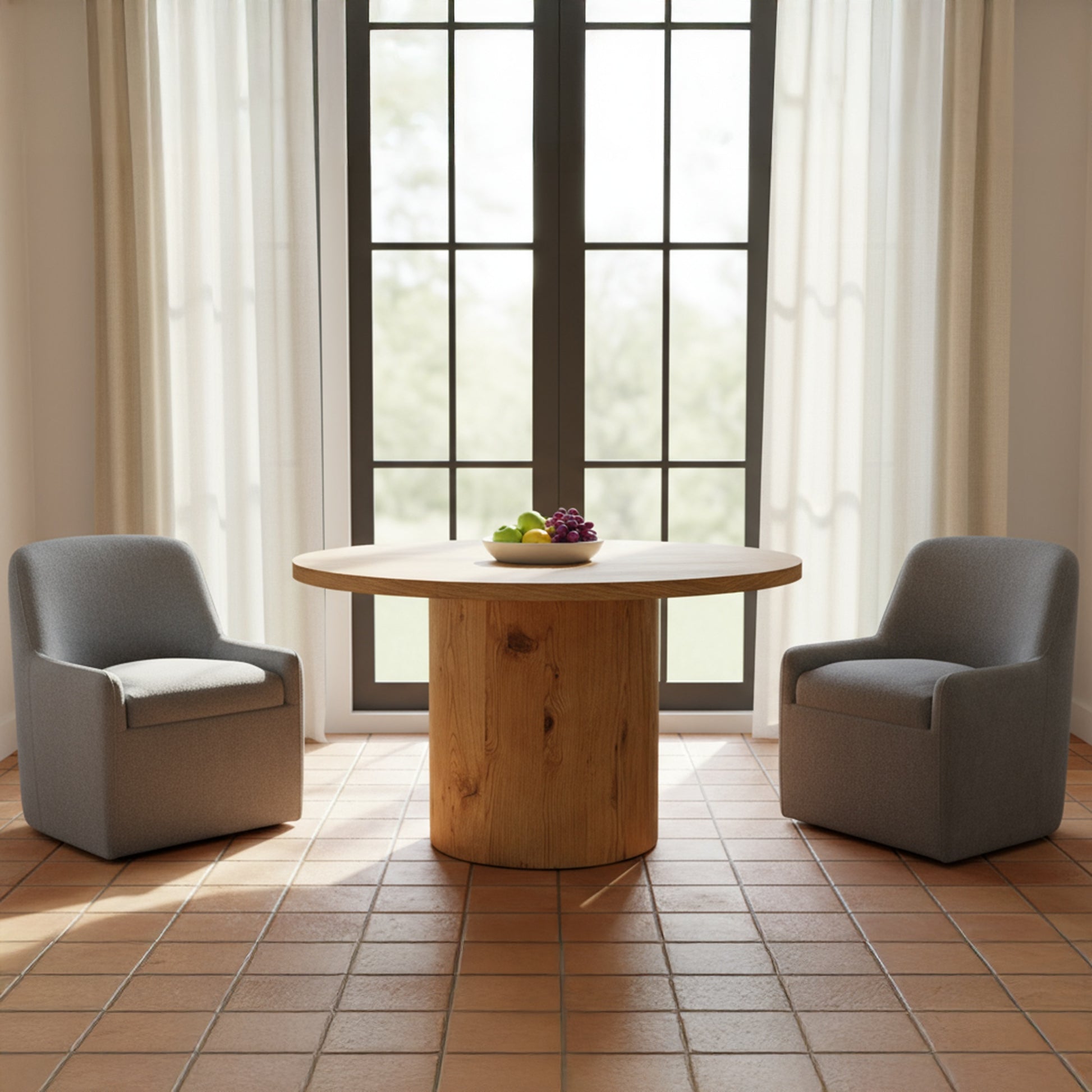 Maisie Rolling Dining Chair Slate Blue - Central Designs