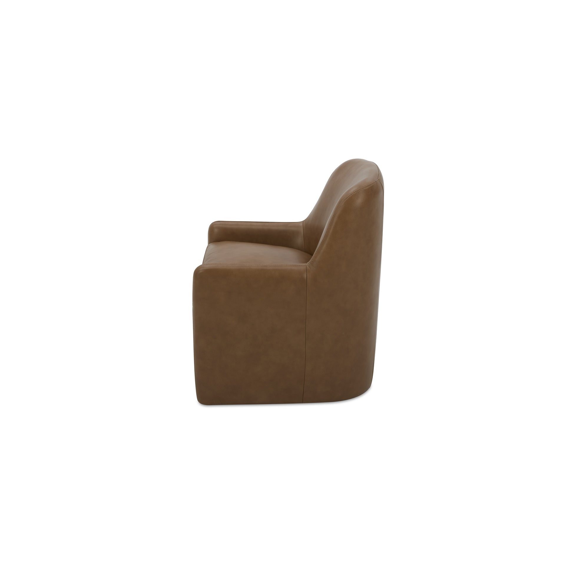 Maisie Rolling Dining Chair Tan Leather - Central Designs