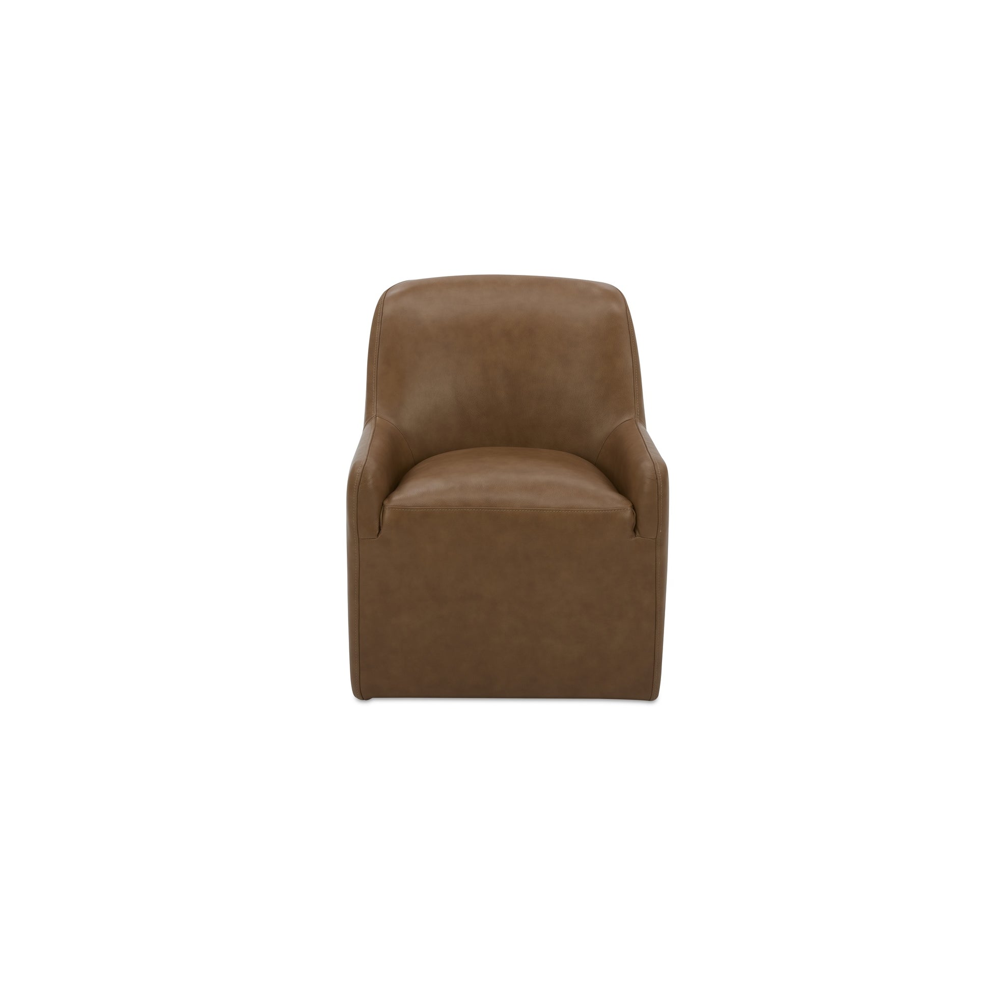 Maisie Rolling Dining Chair Tan Leather - Central Designs