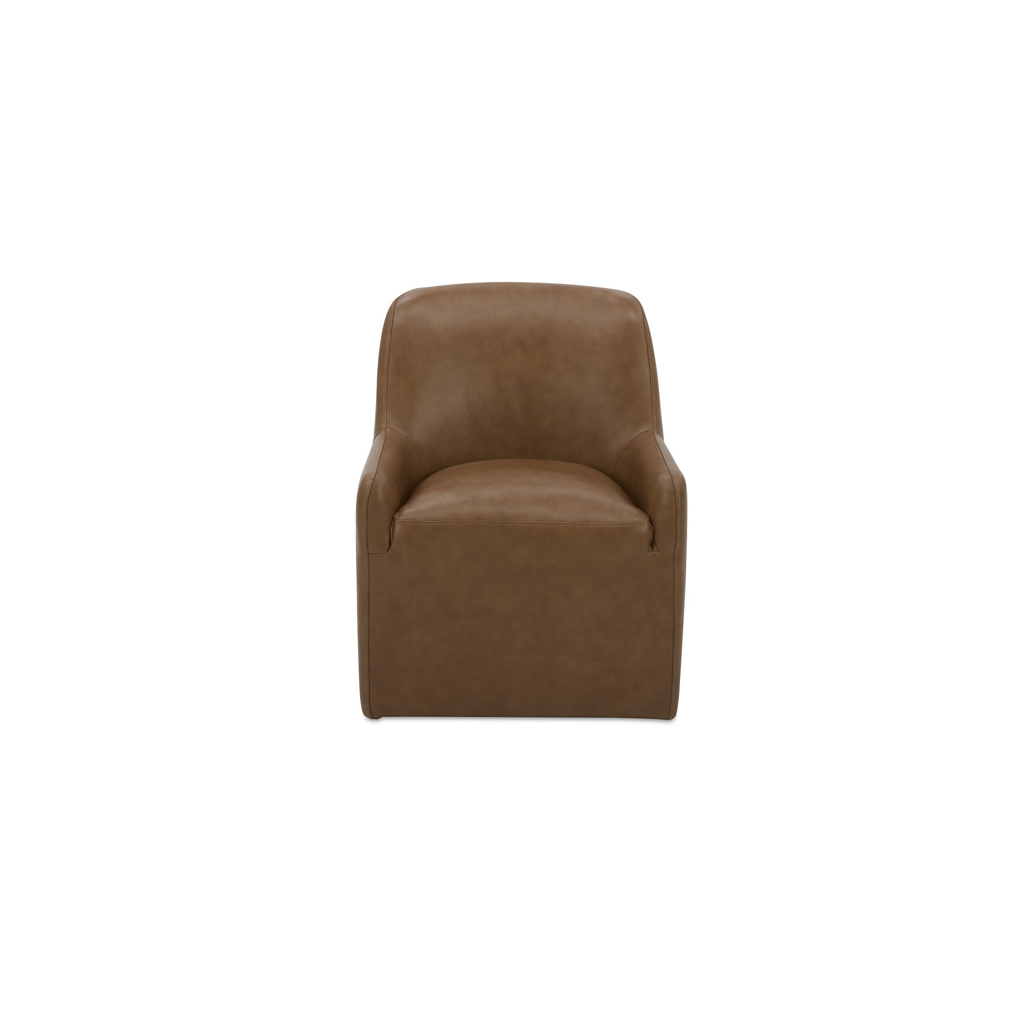 Maisie Rolling Dining Chair Tan Leather - Central Designs