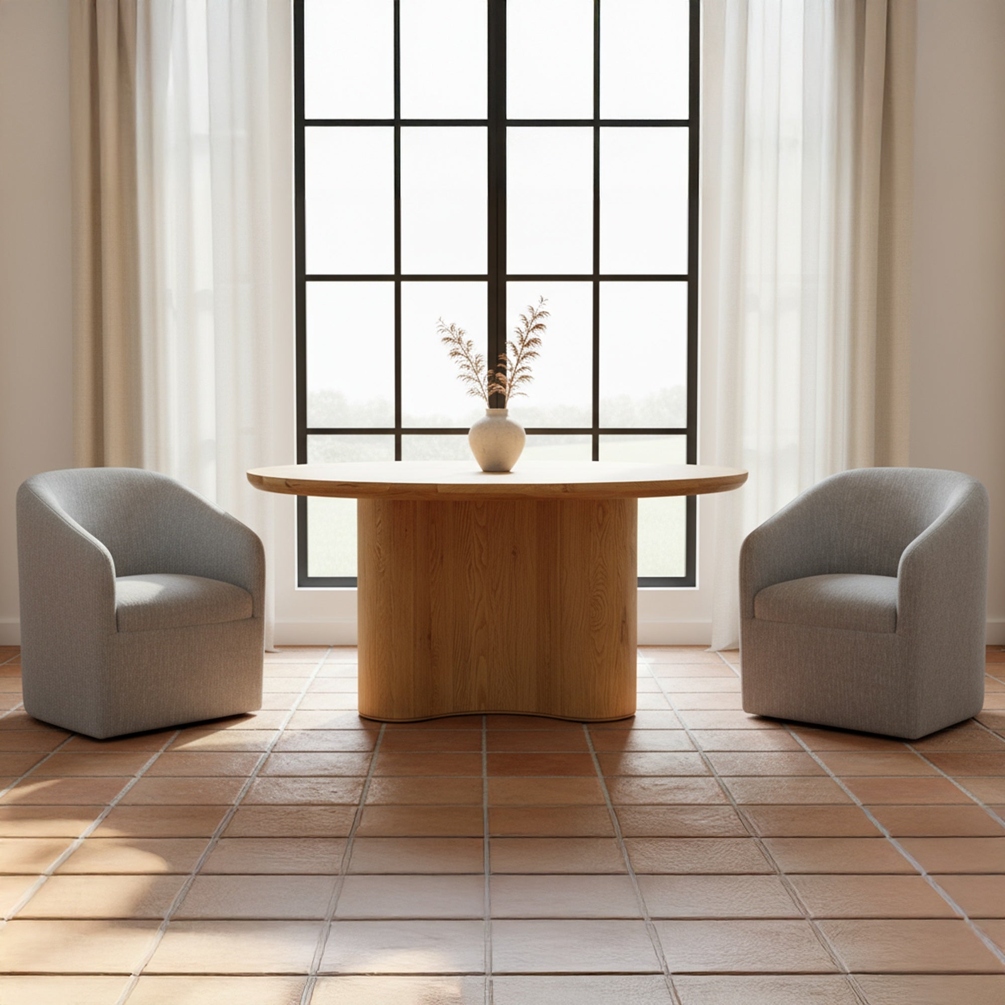 Sandy Rolling Dining Chair Grey - Central Designs