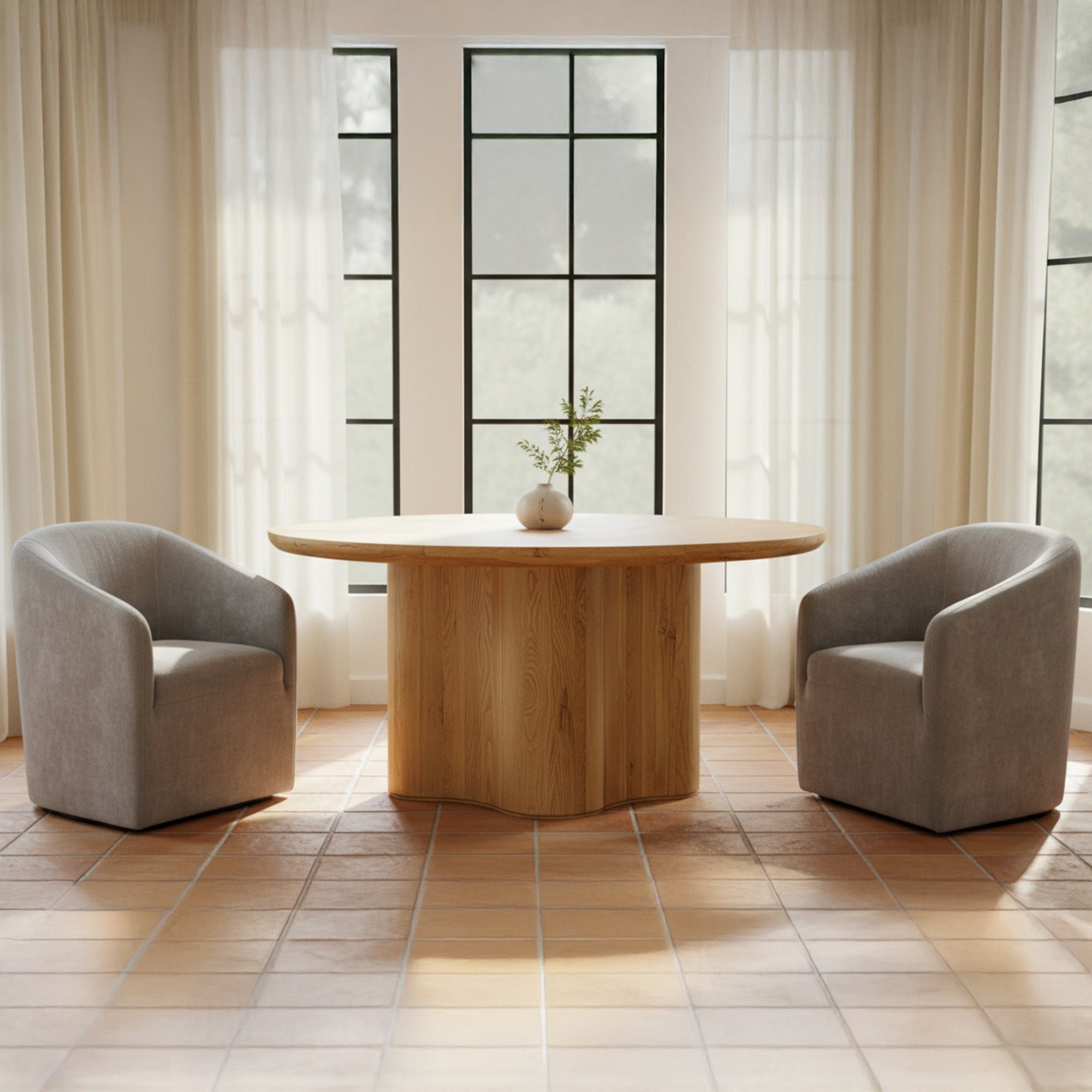 Sandy Rolling Dining Chair Taupe - Central Designs