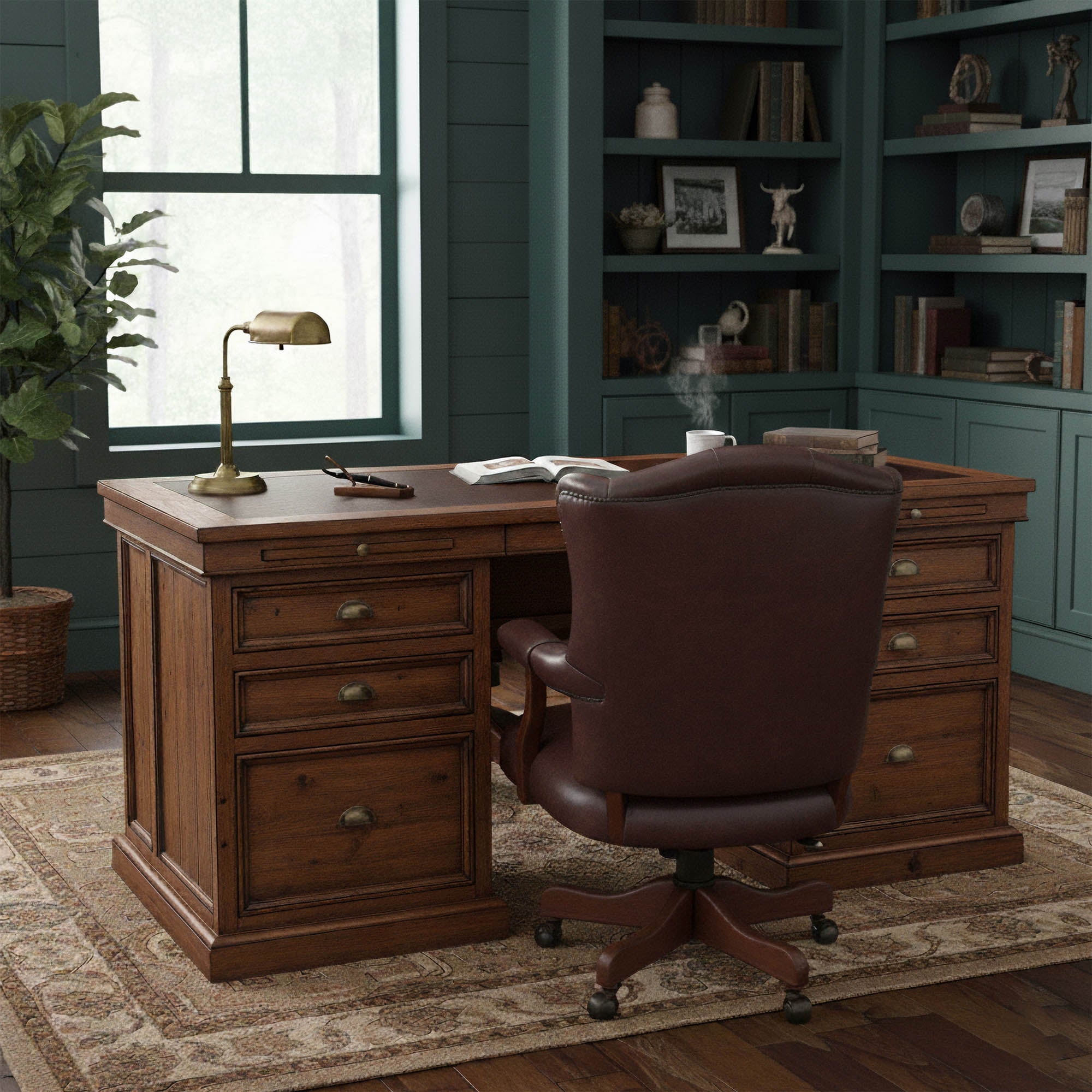 Lifestyle Double Desk - African Dusk - Central Designs