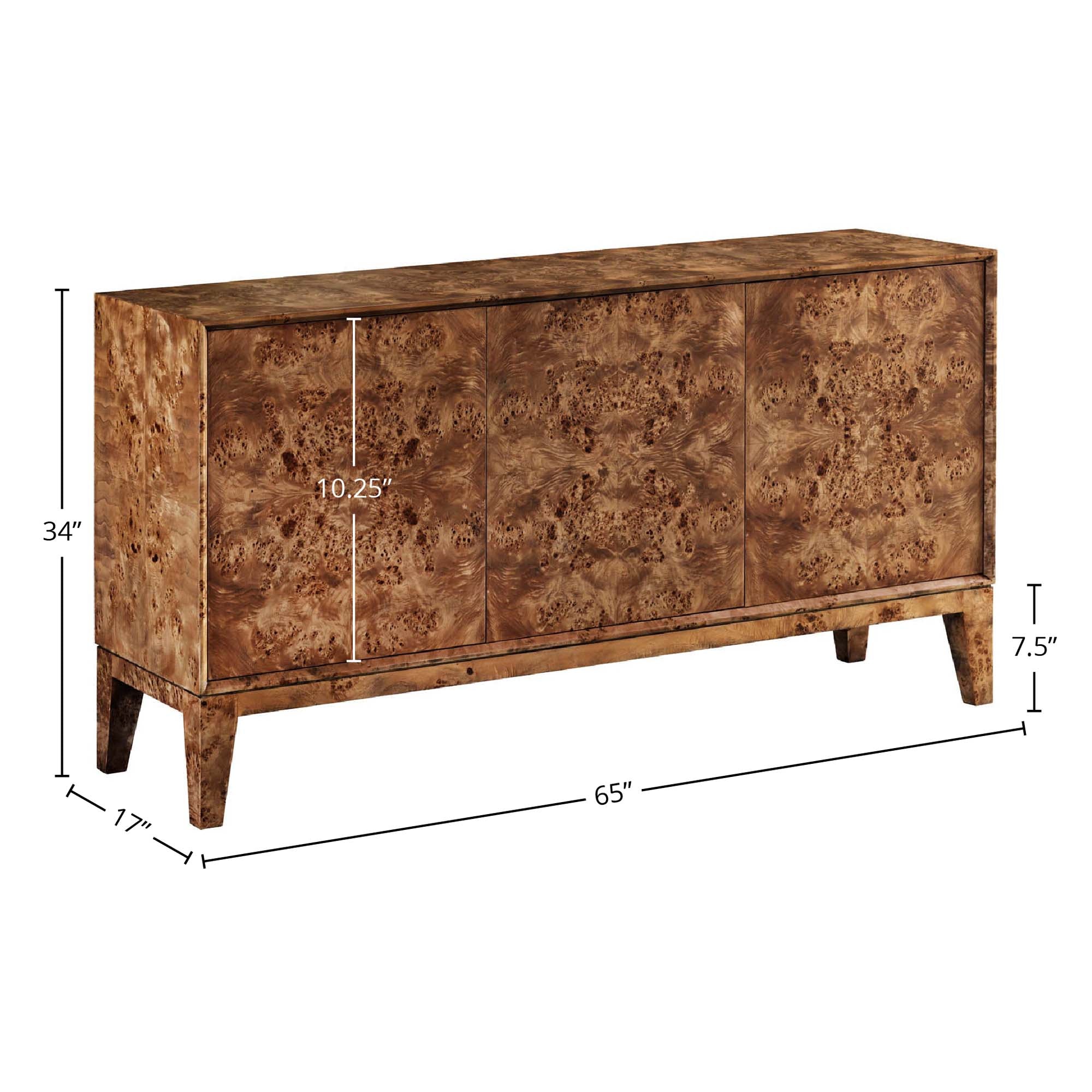 Mappa 3 Door Sideboard - Dark Burl - Central Designs