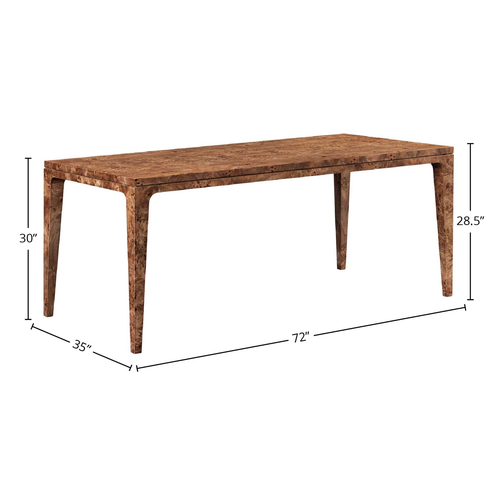 Mappa Regular Dining Table - Dark Burl - Central Designs