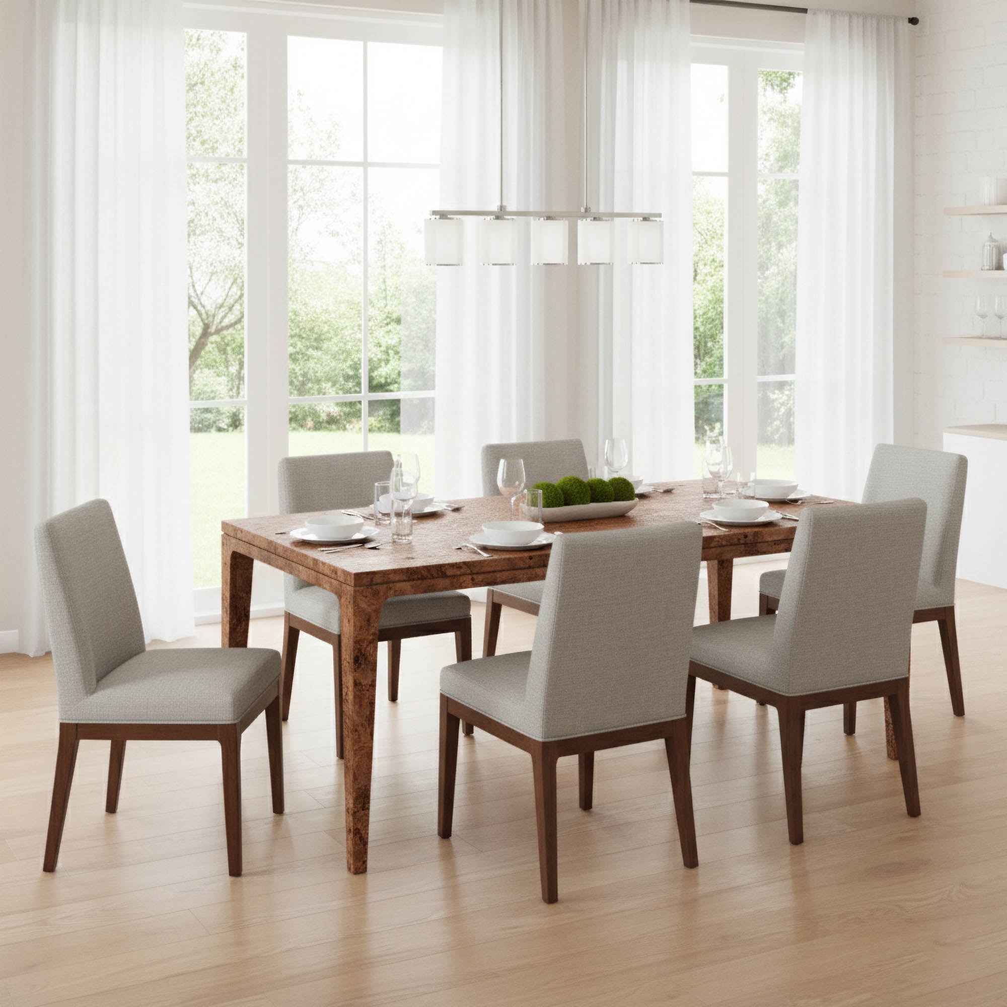 Mappa Regular Dining Table - Dark Burl - Central Designs