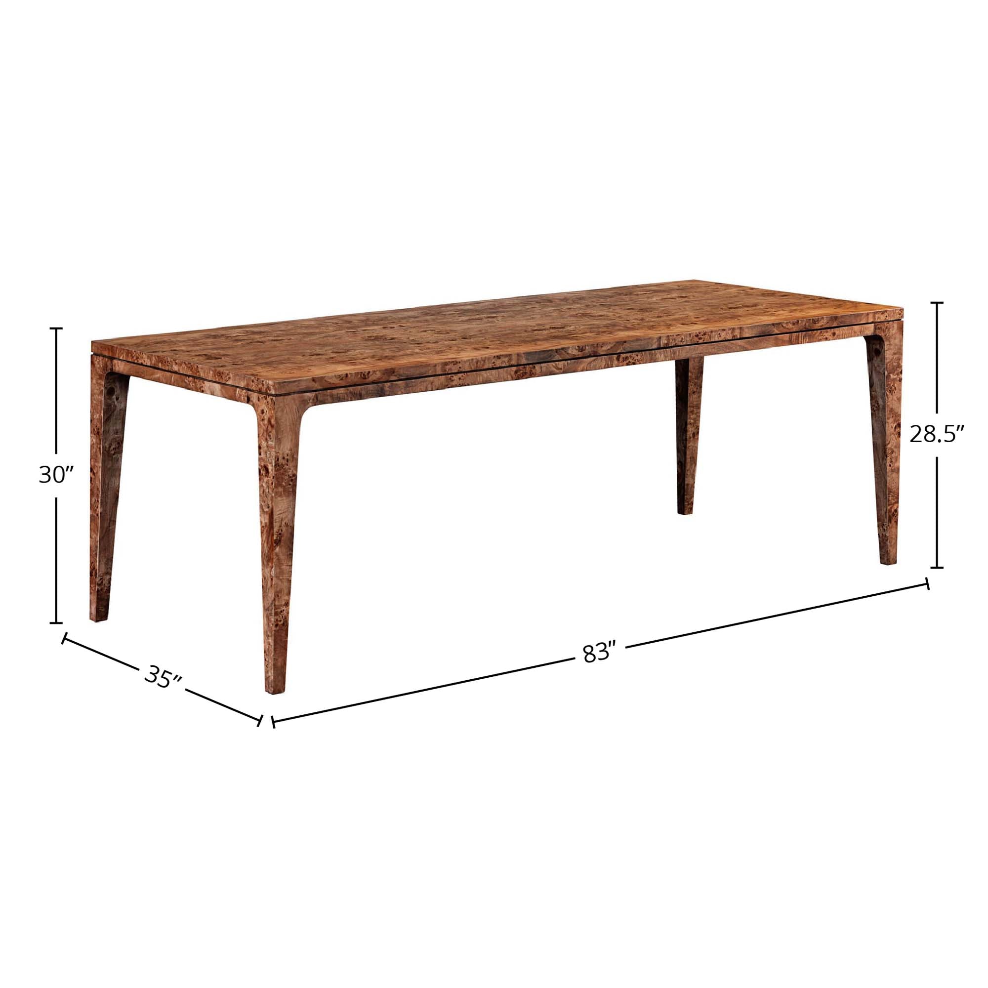 Mappa Large Dining Table - Dark Burl - Central Designs