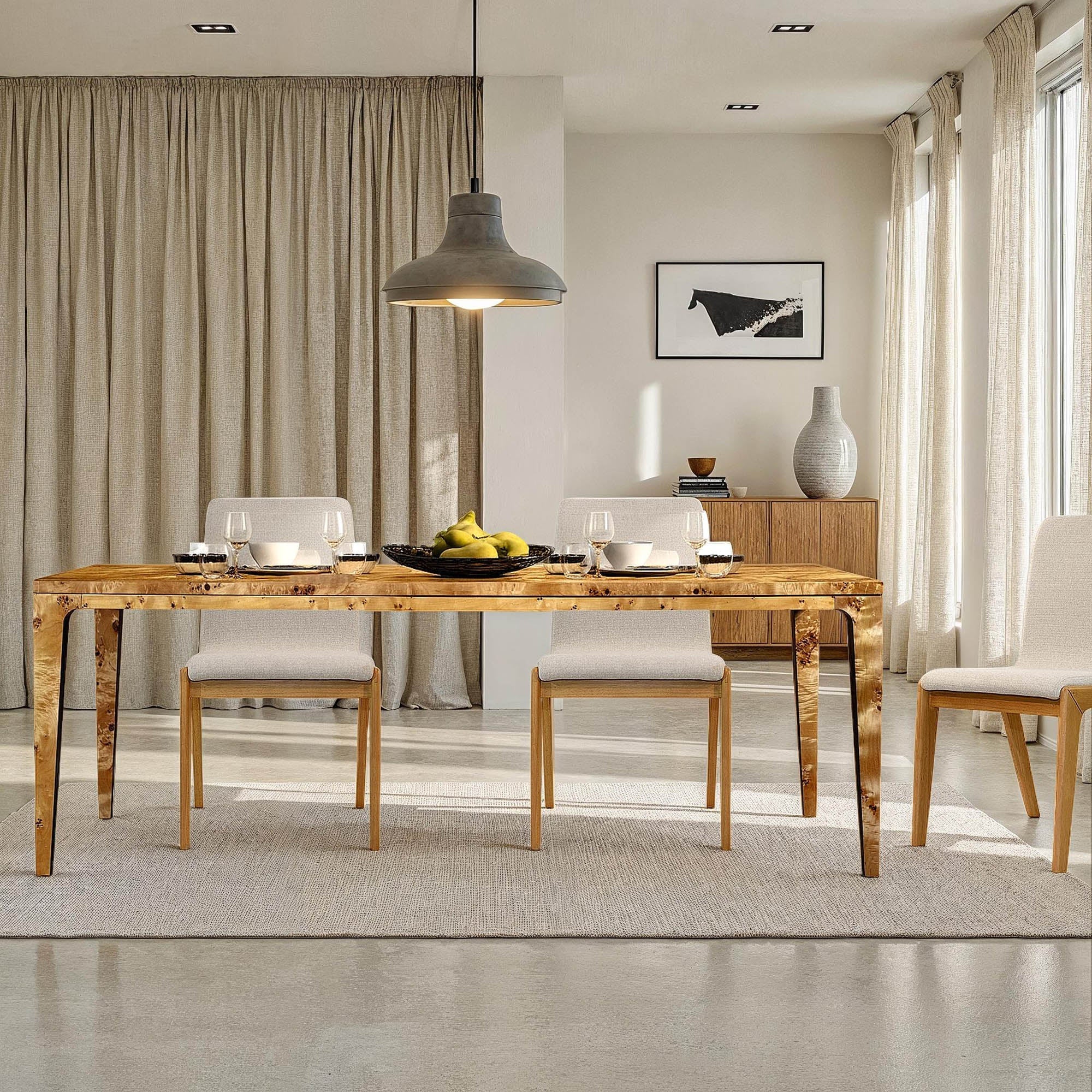 Mappa Large Dining Table - Light Burl - Central Designs