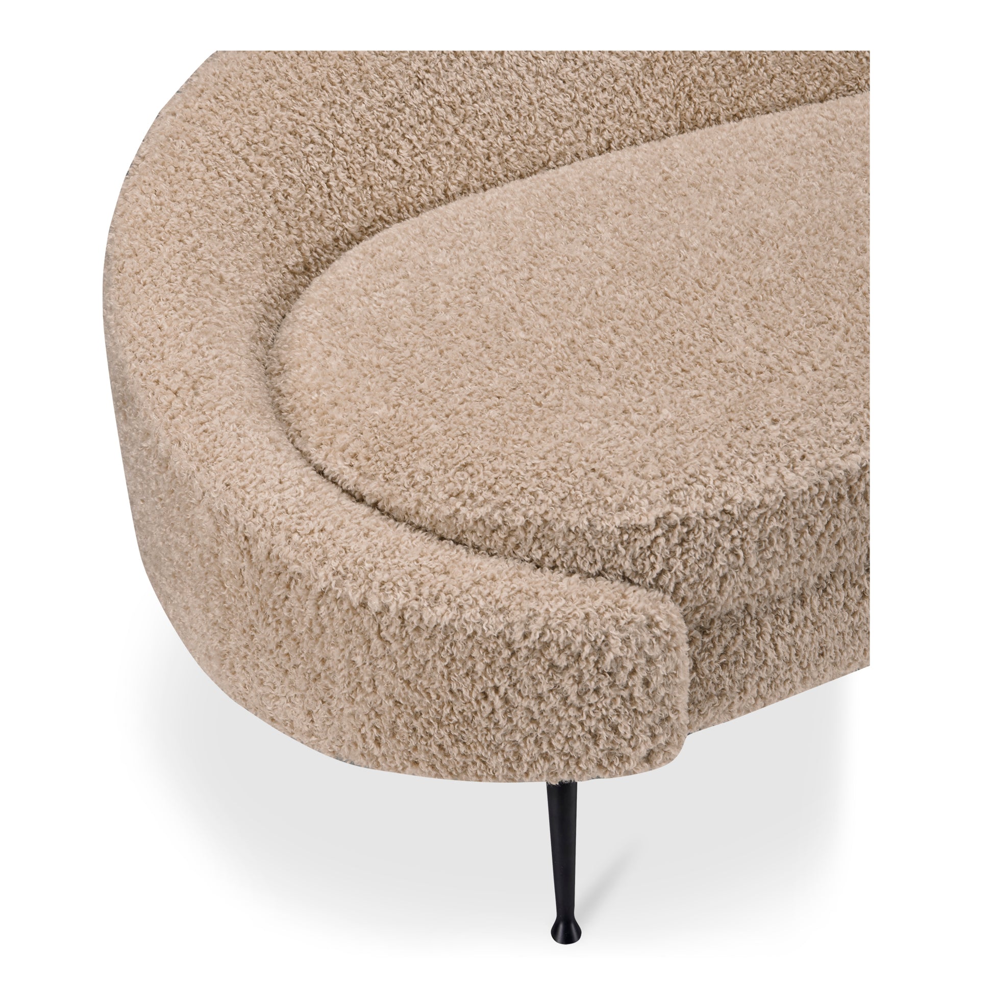 Abigail Chaise Light Brown Faux Shearling - Central Designs