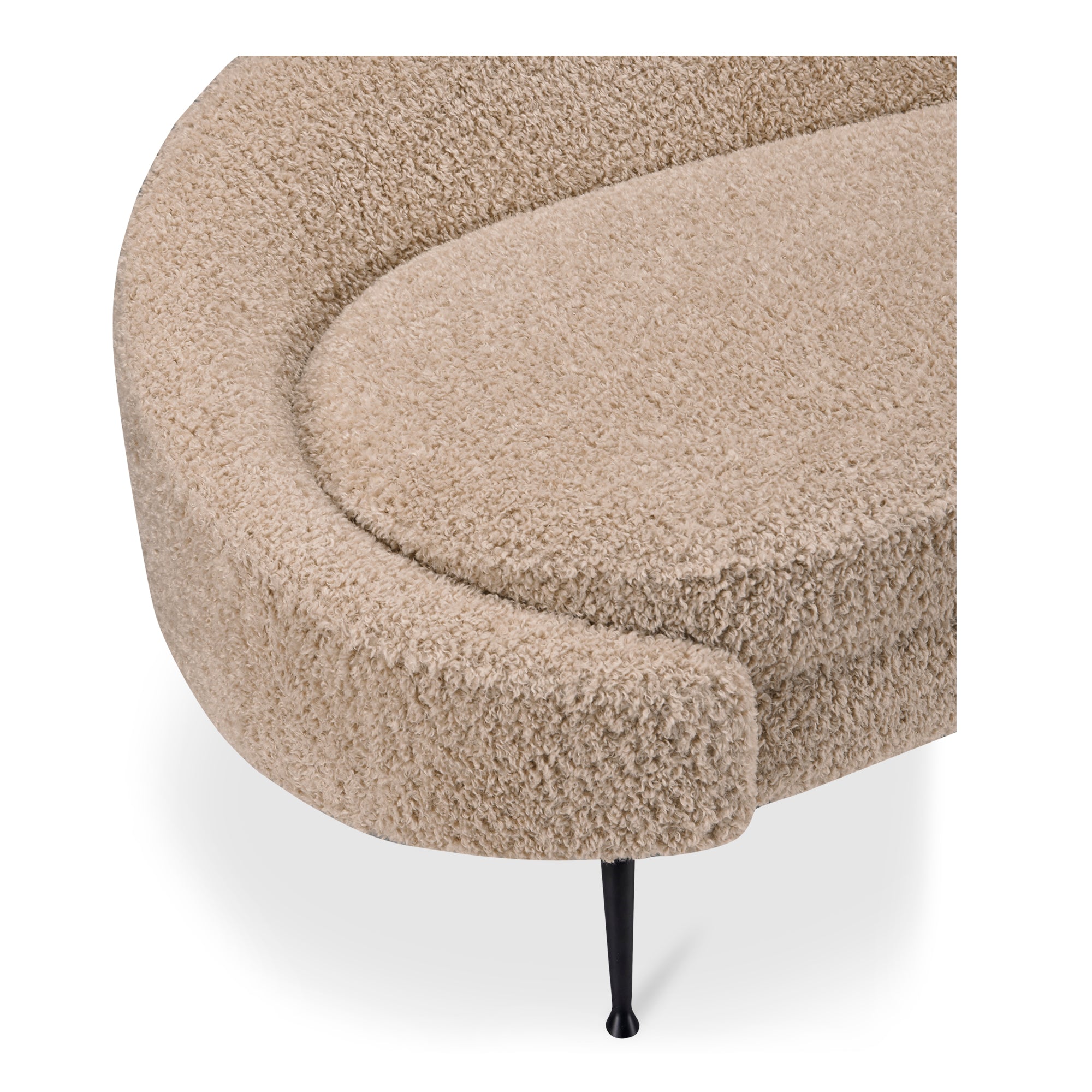 Abigail Chaise Light Brown Faux Shearling - Central Designs