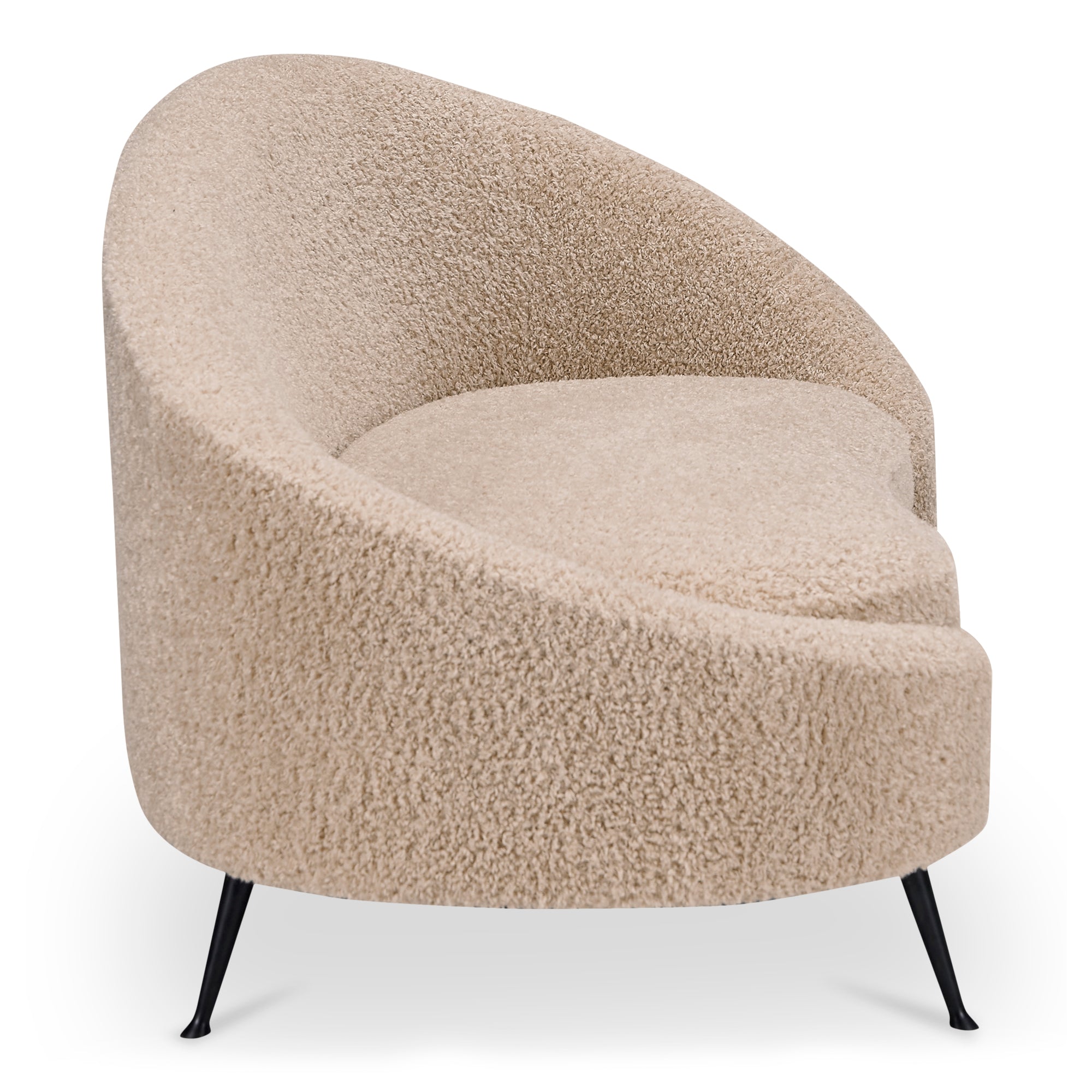 Abigail Chaise Light Brown Faux Shearling - Central Designs