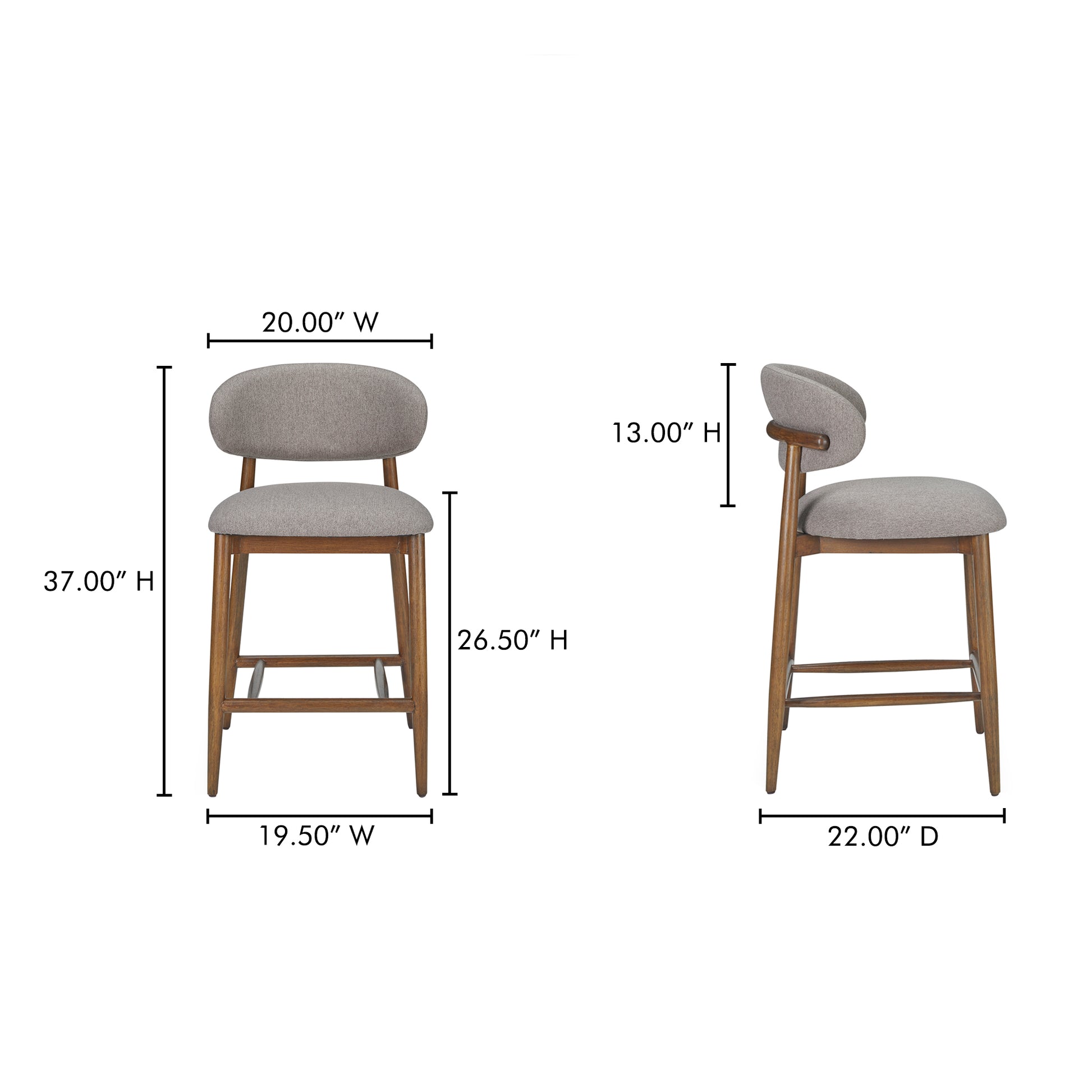 Ellie Counter Stool Light Brown - Central Designs