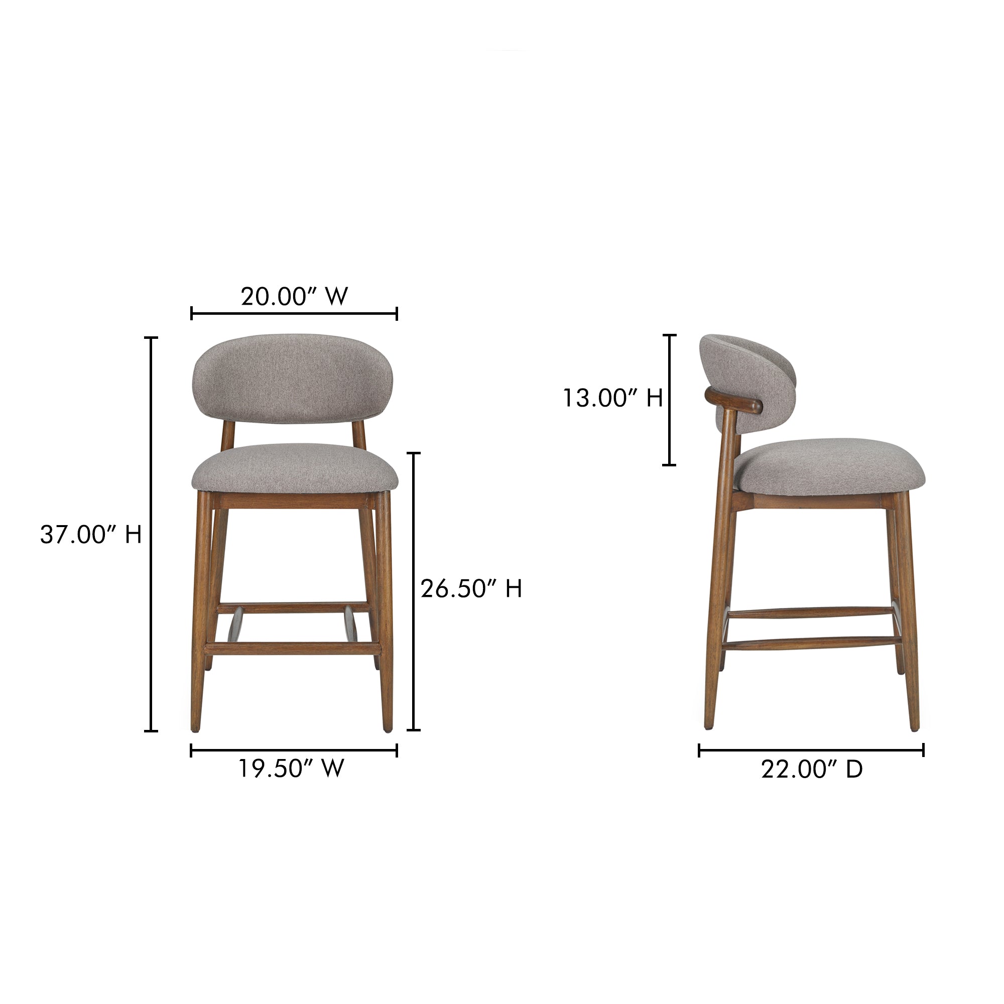 Ellie Counter Stool Light Brown - Central Designs