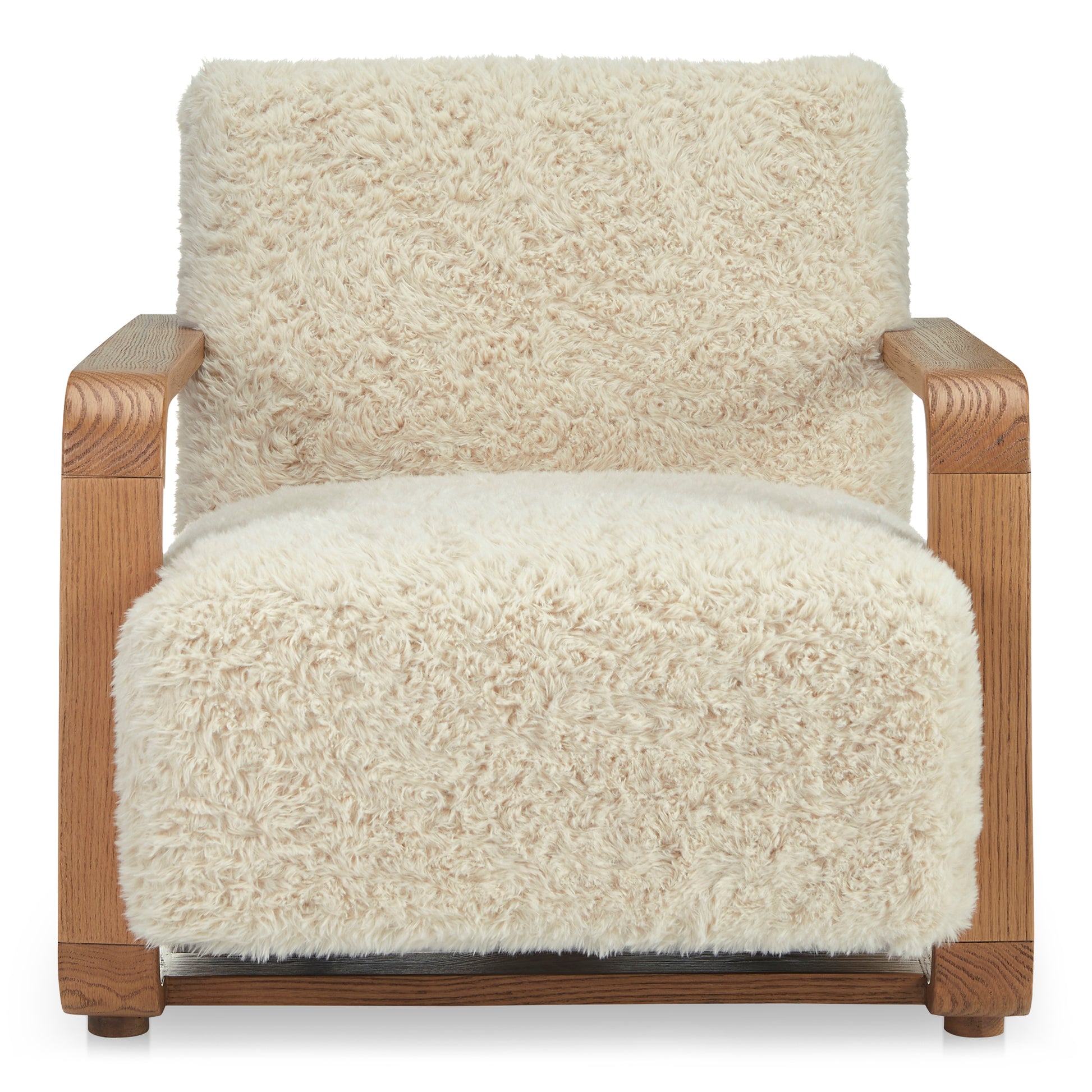 Eckersley Lounge Chair Cream Faux Fur - Central Designs