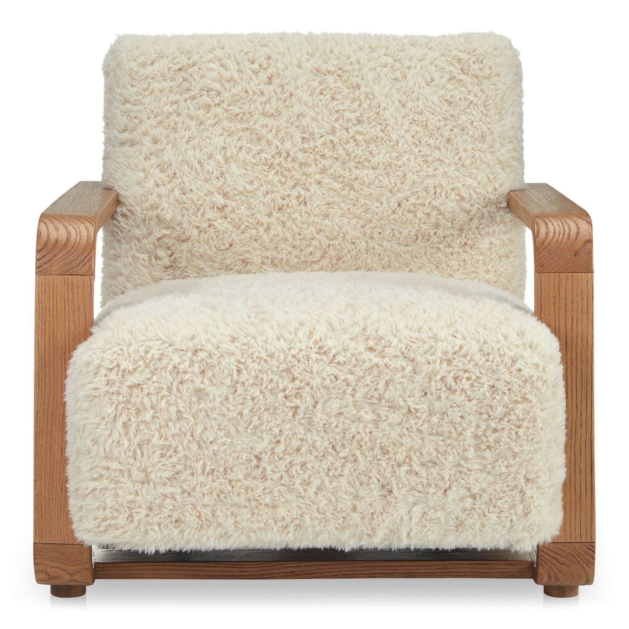 Eckersley Lounge Chair Cream Faux Fur - Central Designs