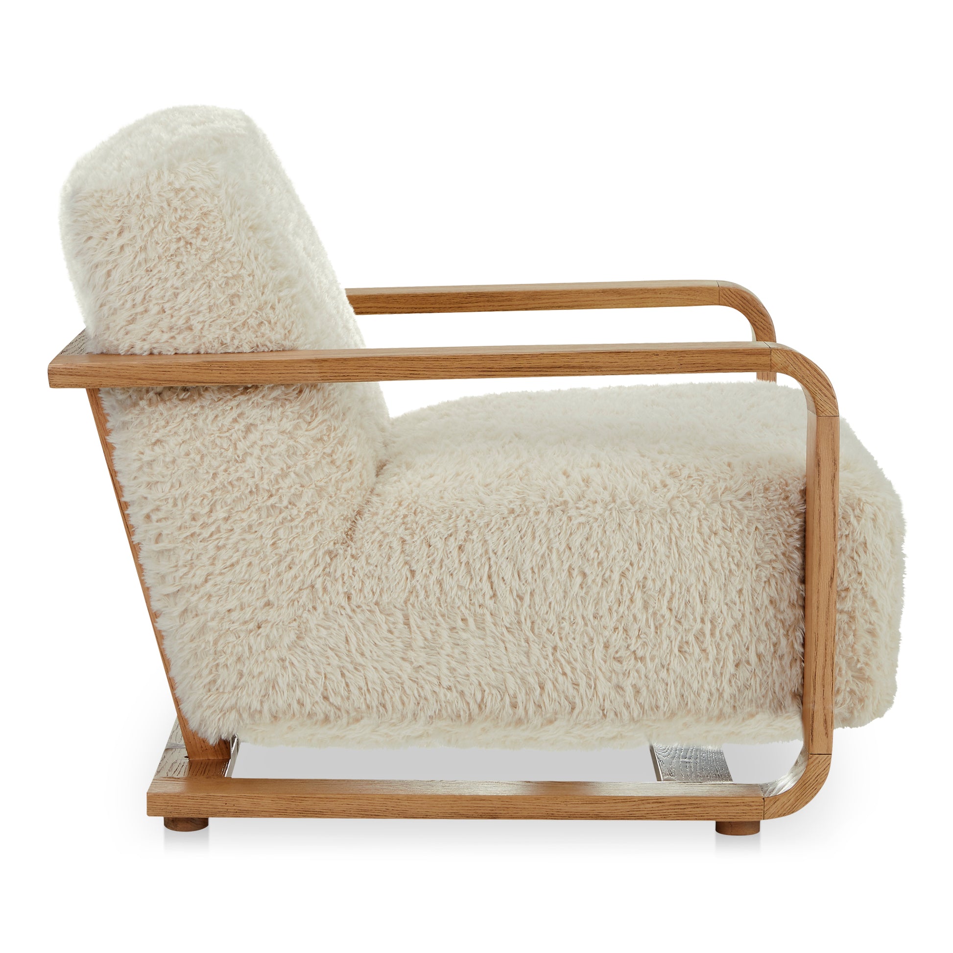 Eckersley Lounge Chair Cream Faux Fur - Central Designs