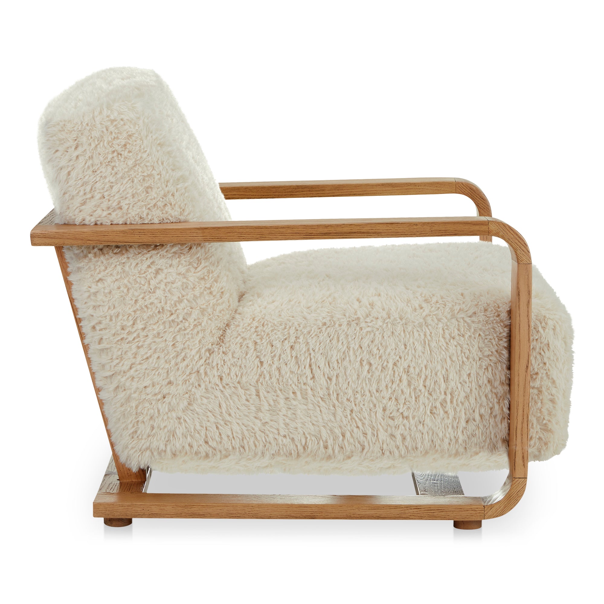 Eckersley Lounge Chair Cream Faux Fur - Central Designs