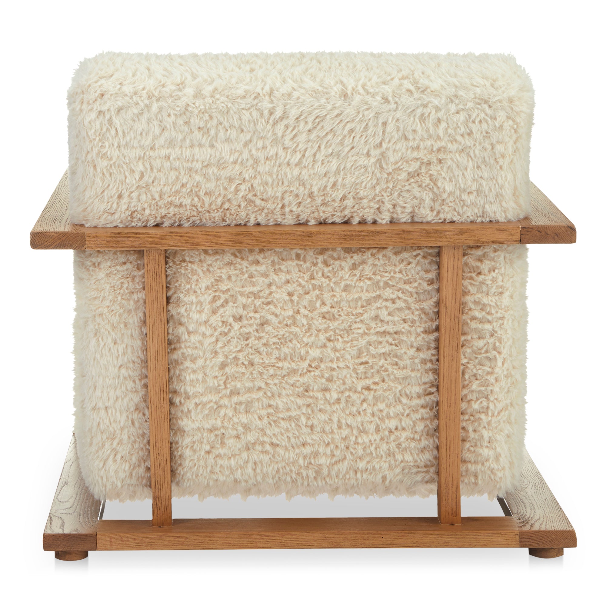 Eckersley Lounge Chair Cream Faux Fur - Central Designs