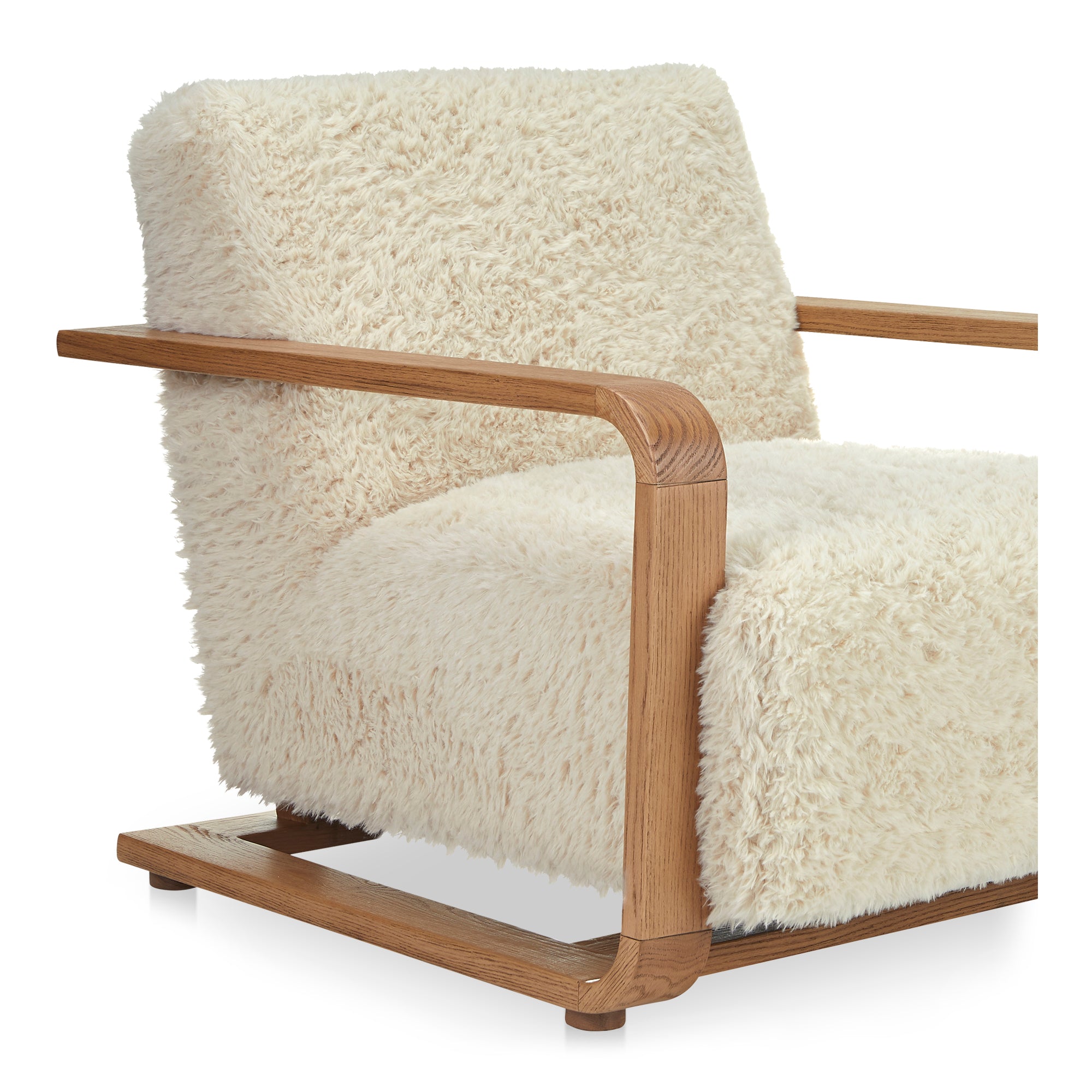 Eckersley Lounge Chair Cream Faux Fur - Central Designs