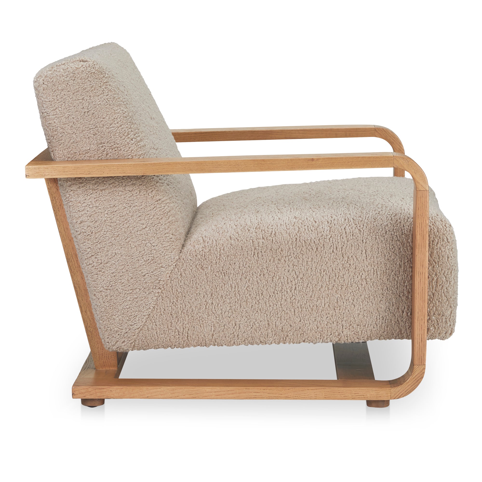 Eckersley Lounge Chair Beige Faux Shearling - Central Designs