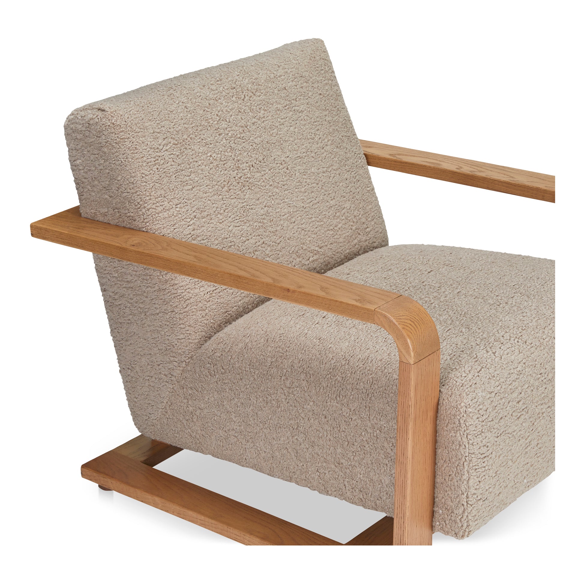 Eckersley Lounge Chair Beige Faux Shearling - Central Designs