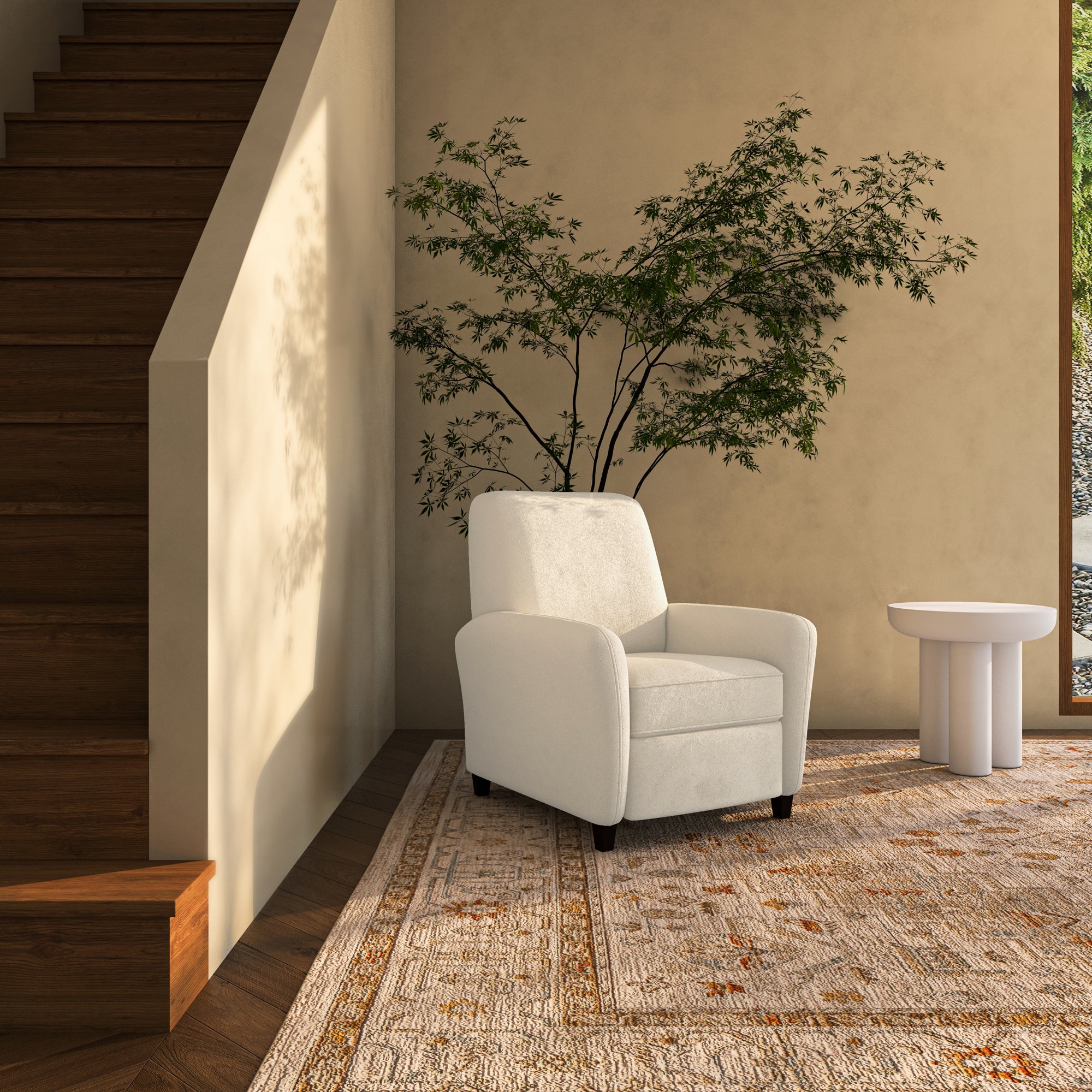 Luna Recliner Chair White