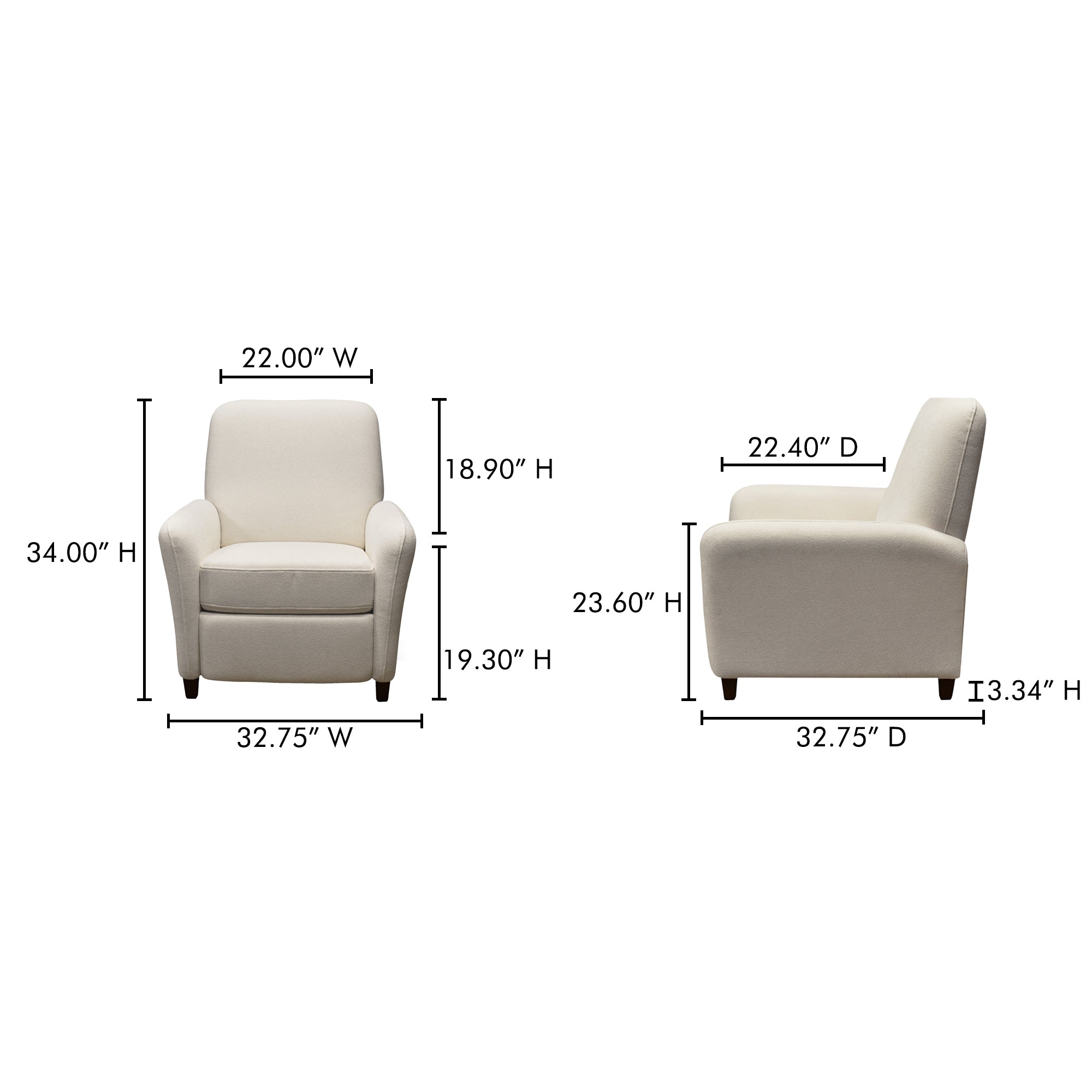 Luna Recliner Chair White