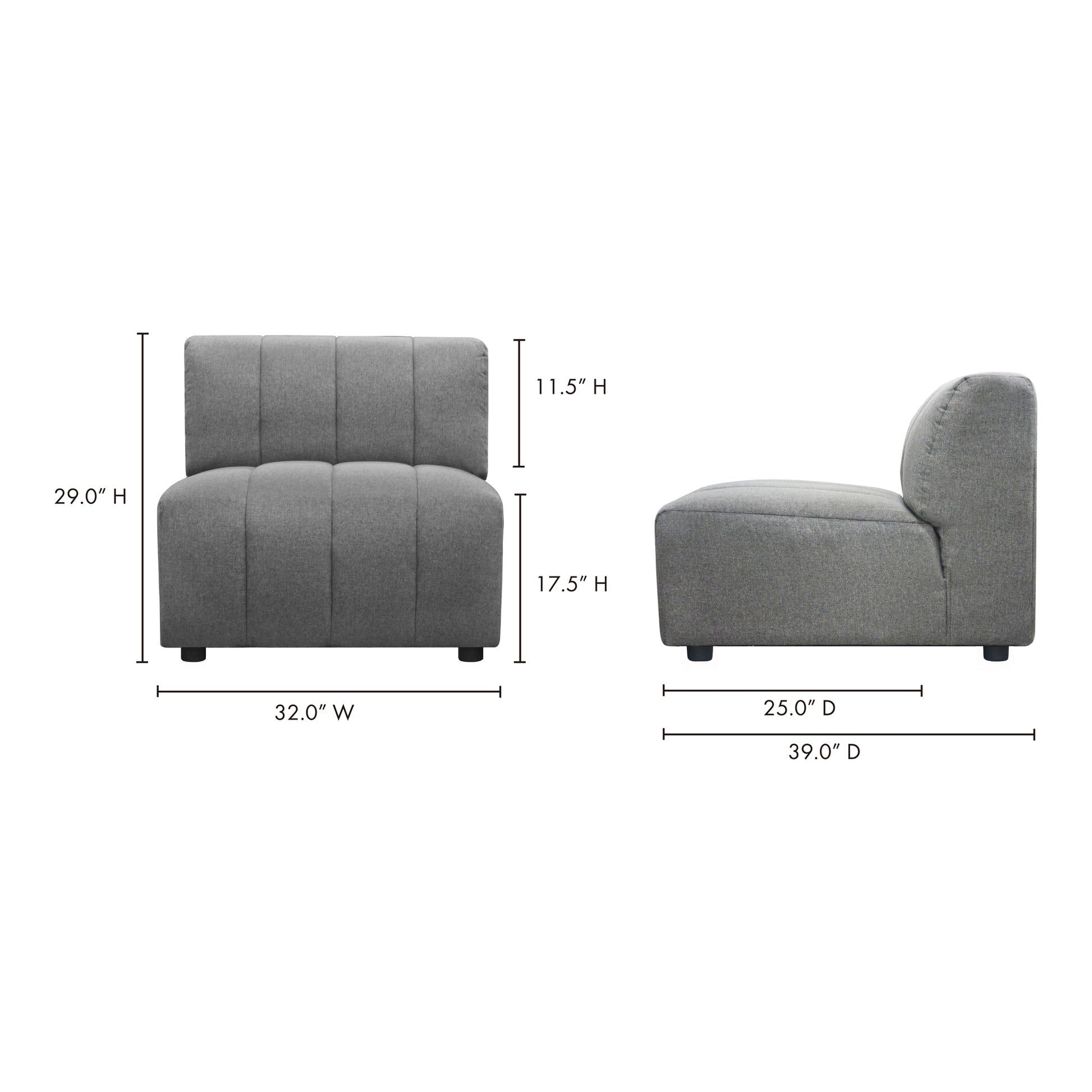 Lyric Slipper Chair Grey - Central Designs