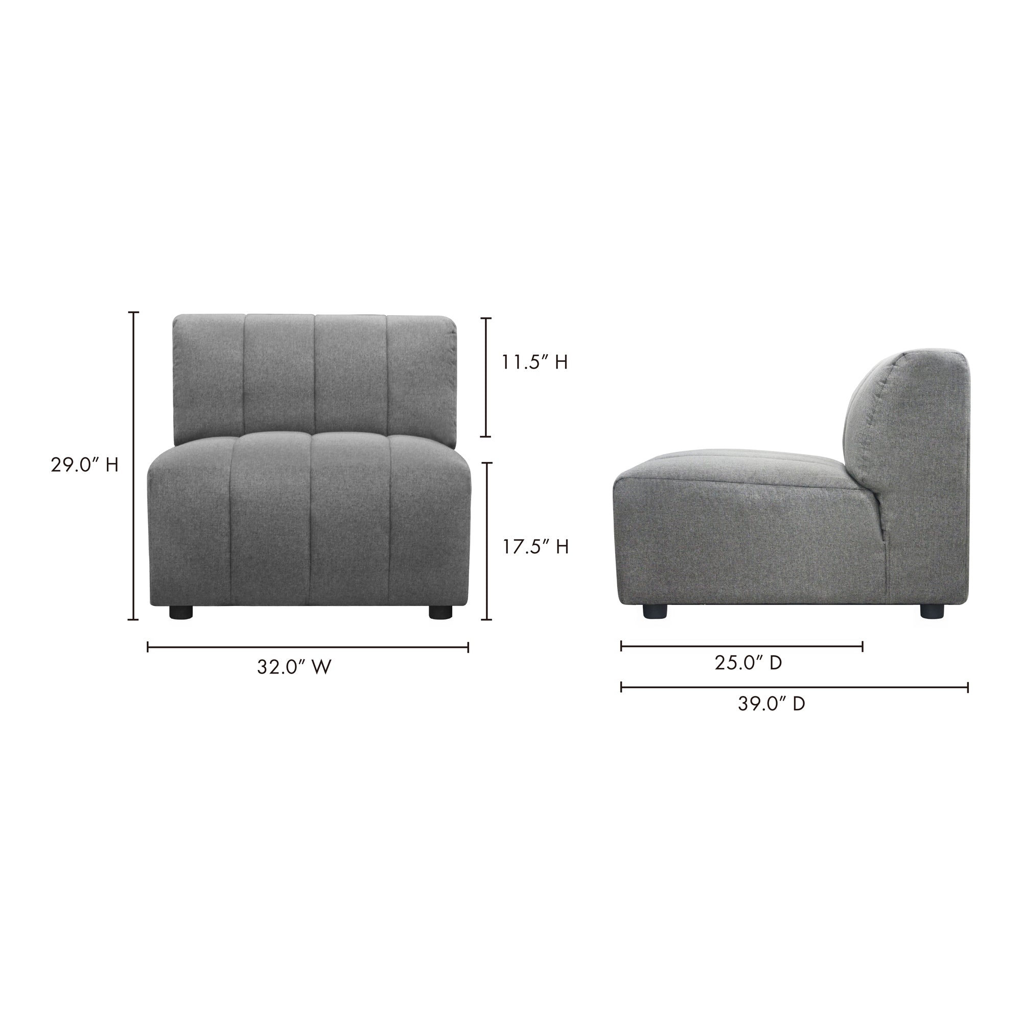 Lyric Slipper Chair Grey - Central Designs