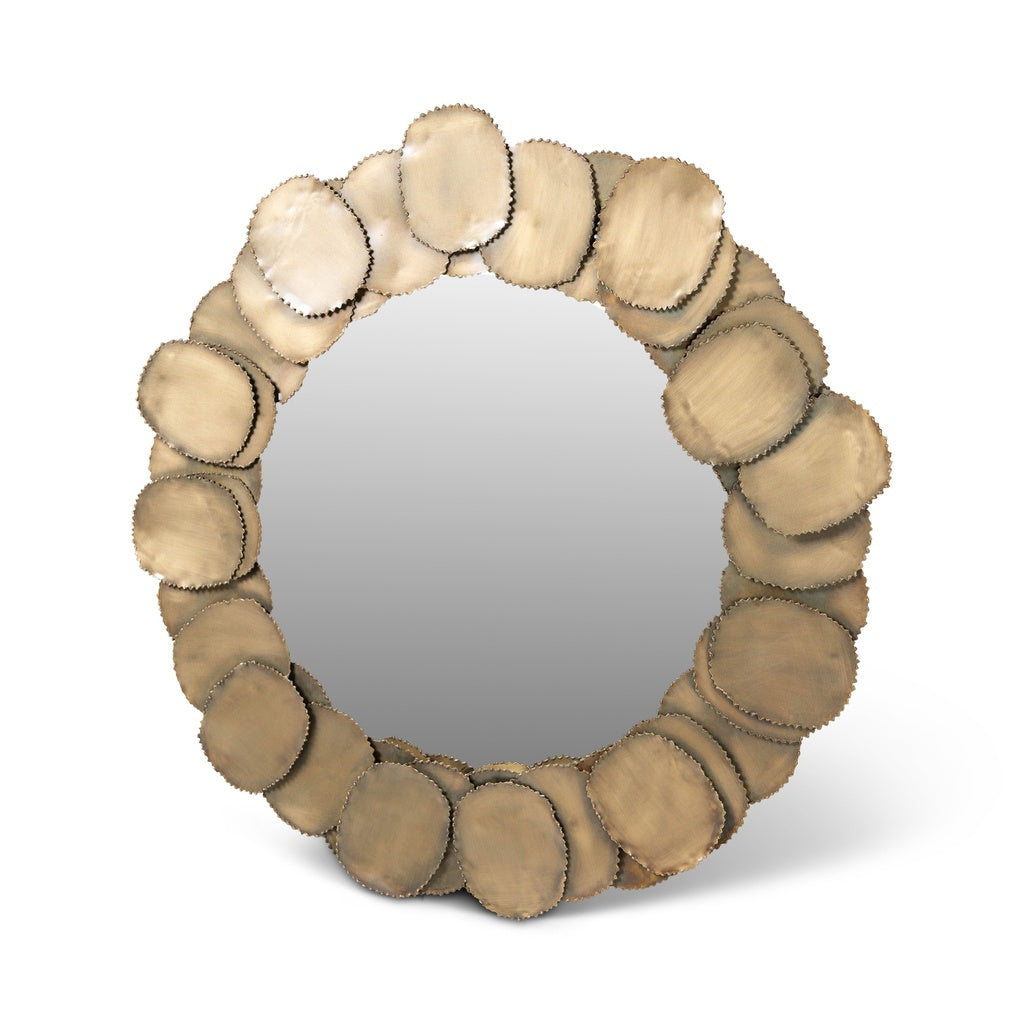 Elements - Suri - Mirror - 33"Dia. - Antique Brass