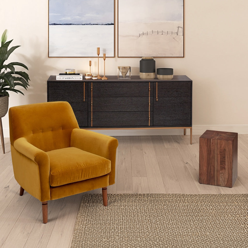 IE Series - Holly Buffet - Taupe Grey - Gun Metal Base