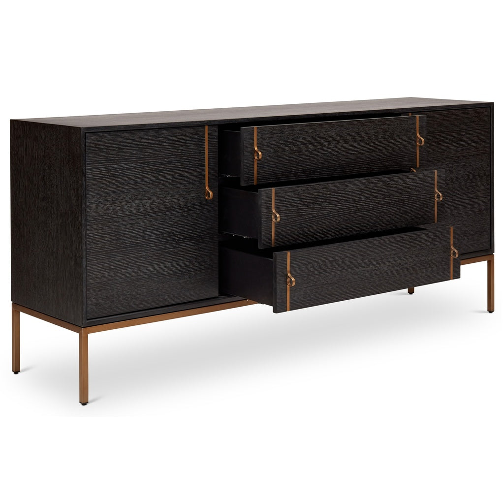 IE Series - Holly Buffet - Charcoal - Brass Base