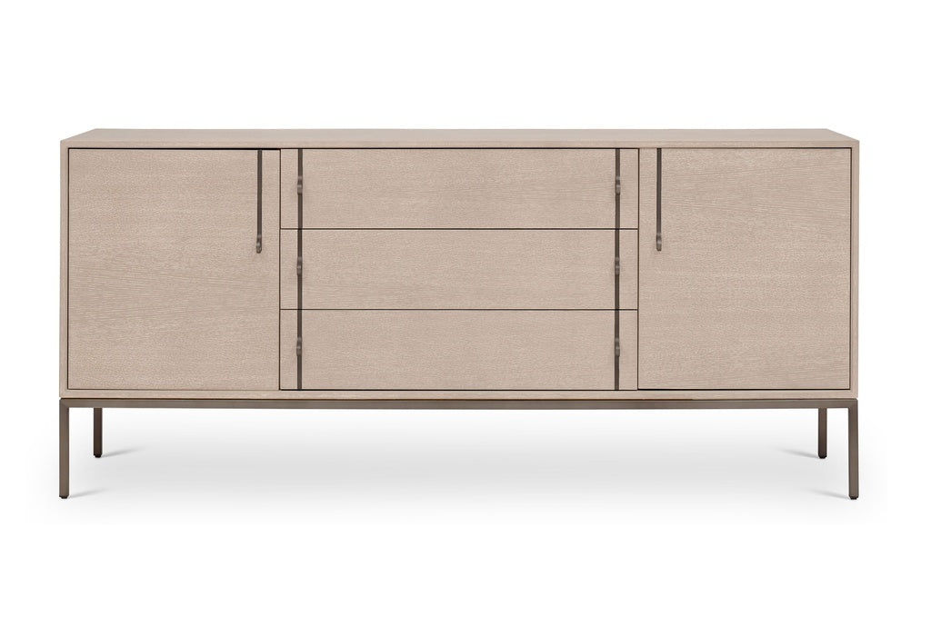 IE Series - Holly Buffet - Taupe Grey - Gun Metal Base