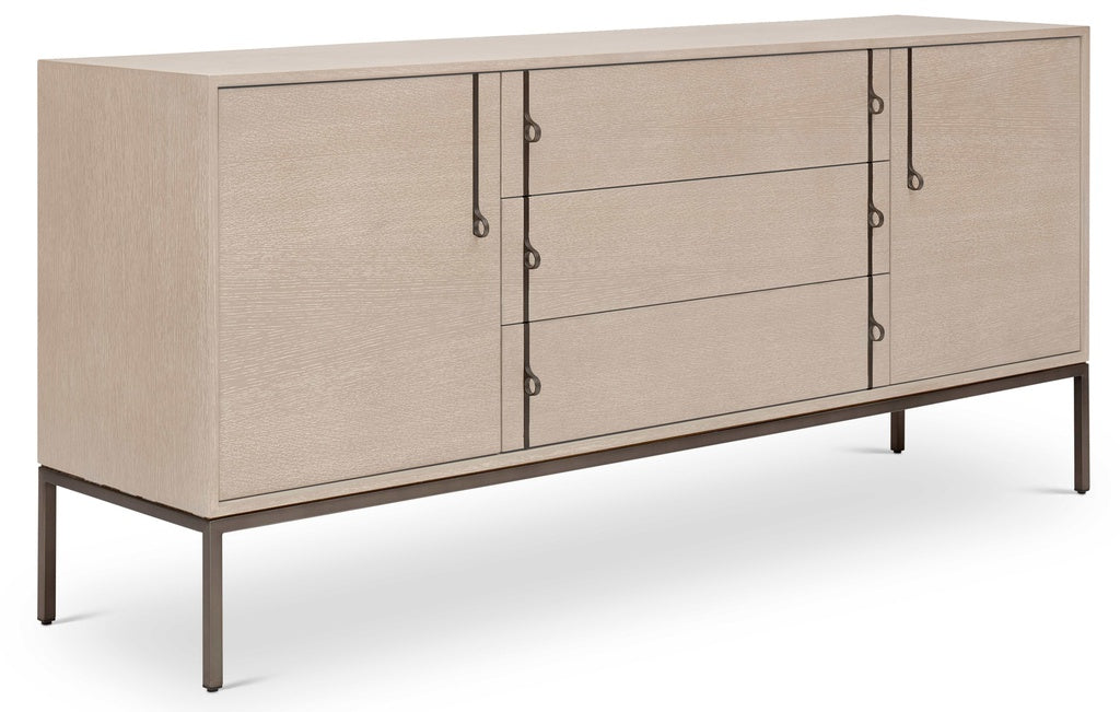 IE Series - Holly Buffet - Taupe Grey - Gun Metal Base