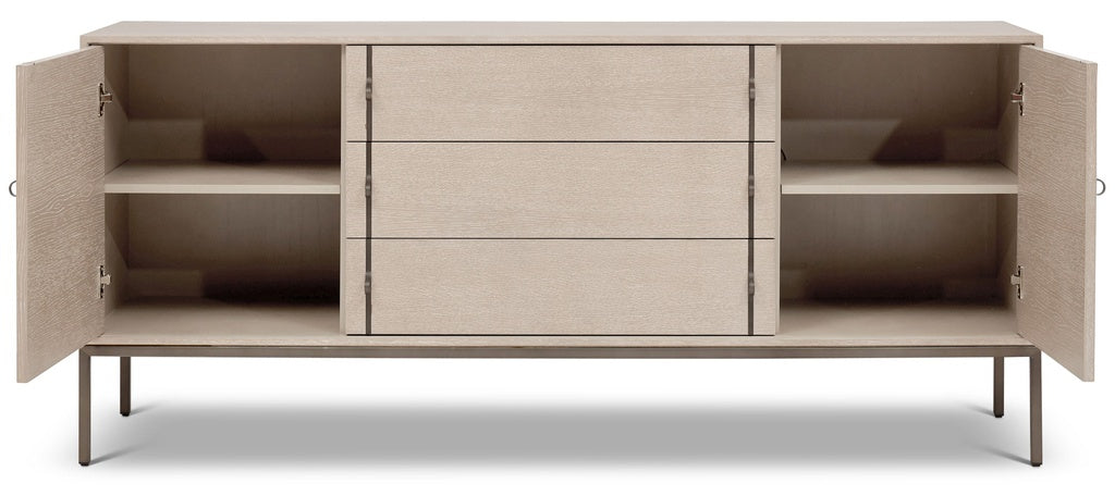 IE Series - Holly Buffet - Taupe Grey - Gun Metal Base