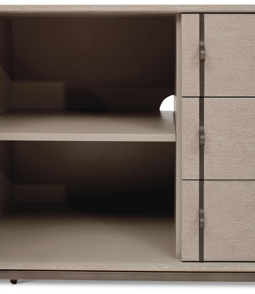 IE Series - Holly Buffet - Taupe Grey - Gun Metal Base