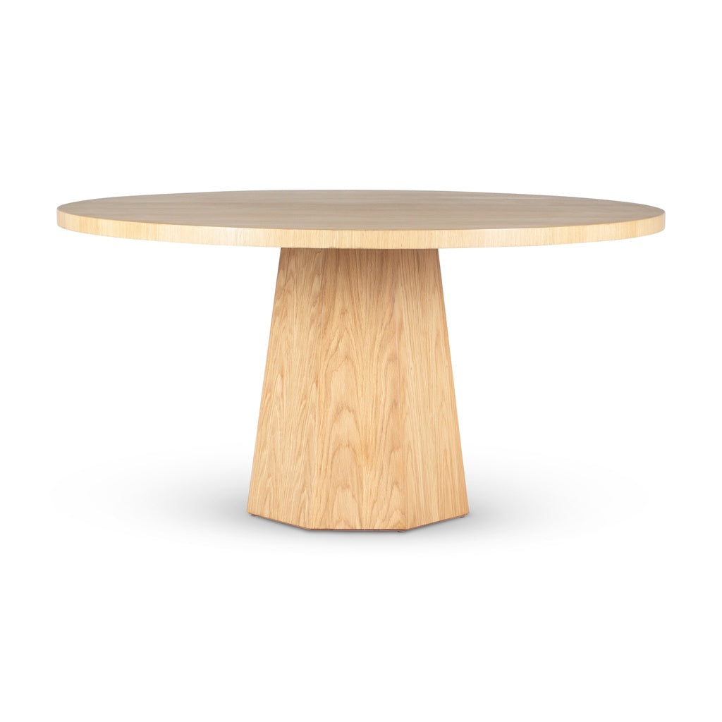 IE Series - Kaia Round Dining Table - White Oak Frame