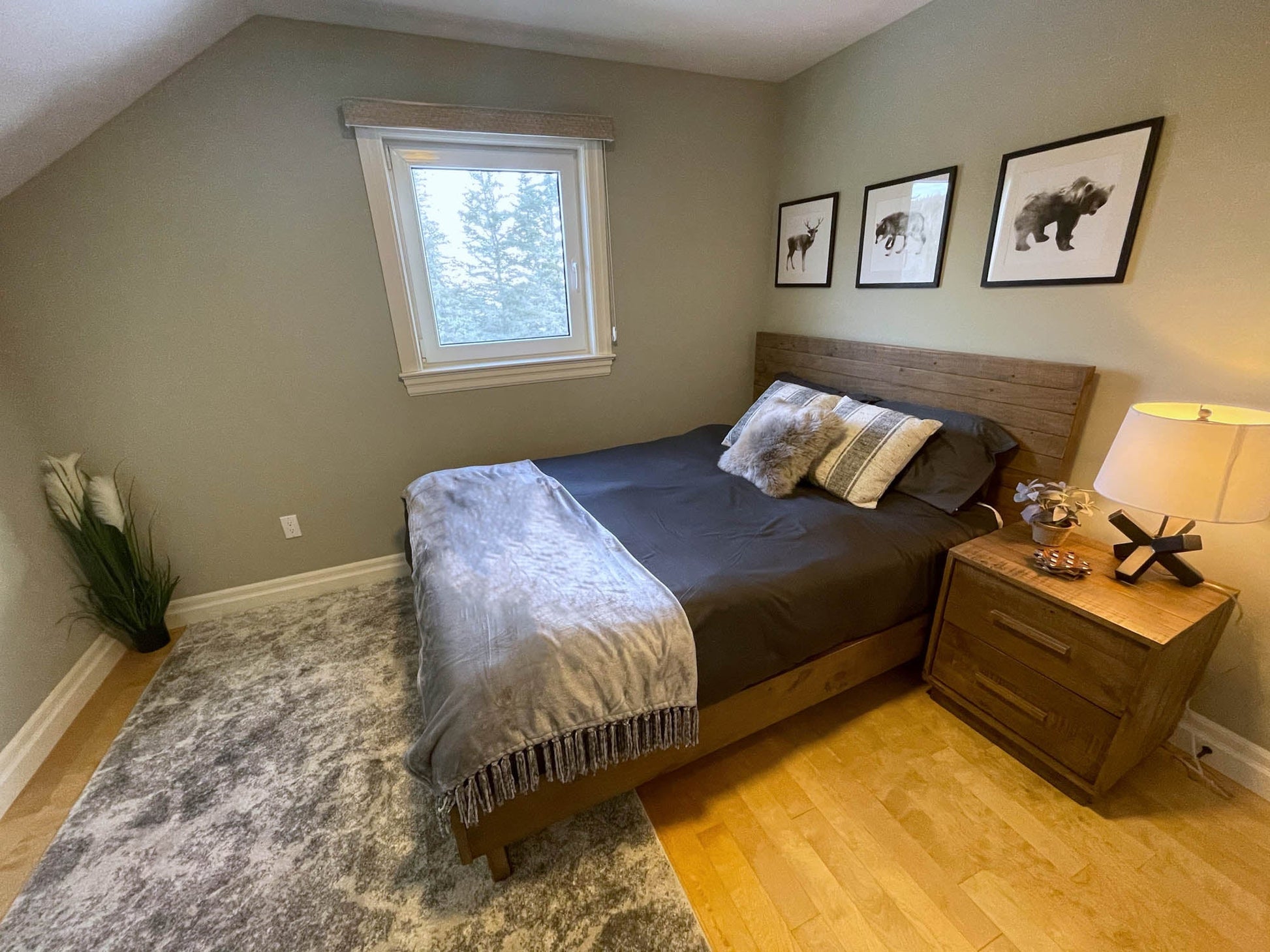 Nevada Queen Bed - Dark Driftwood - Central Designs