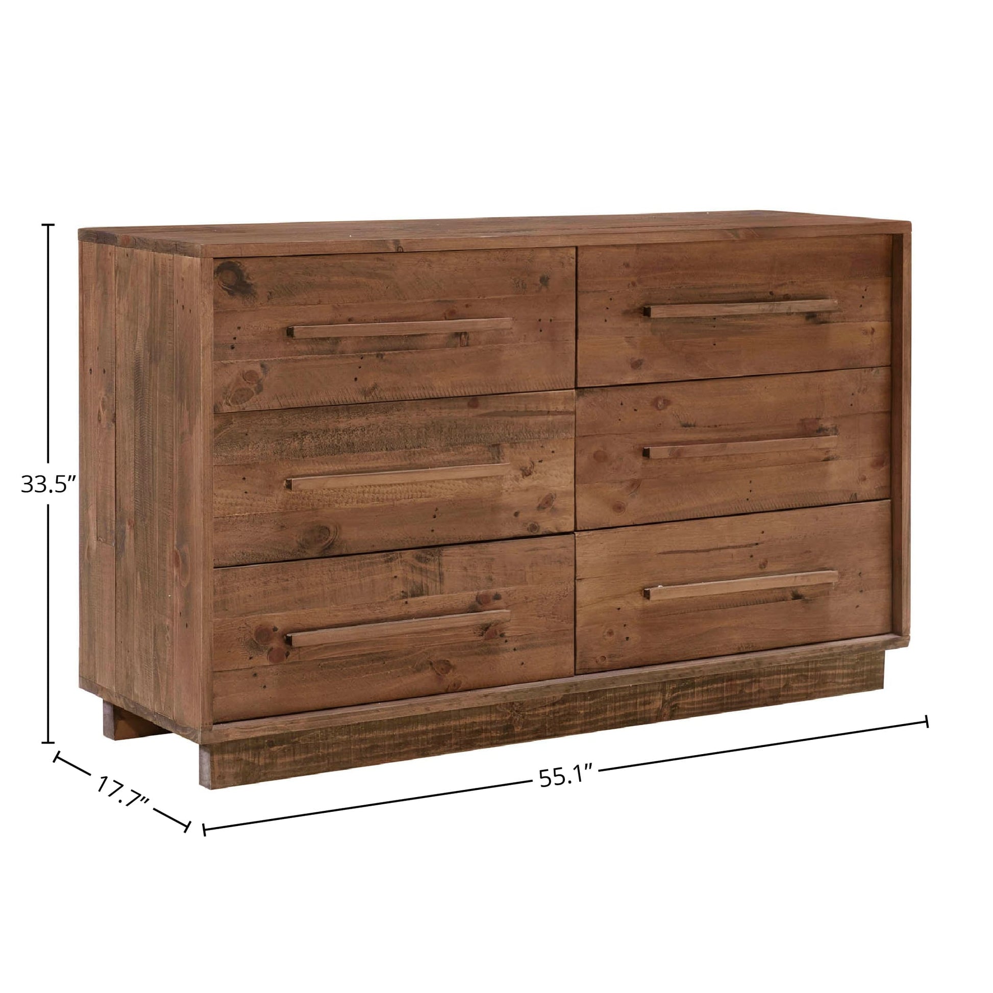 Nevada 6 Drawer Dresser - Dark Driftwood - Central Designs
