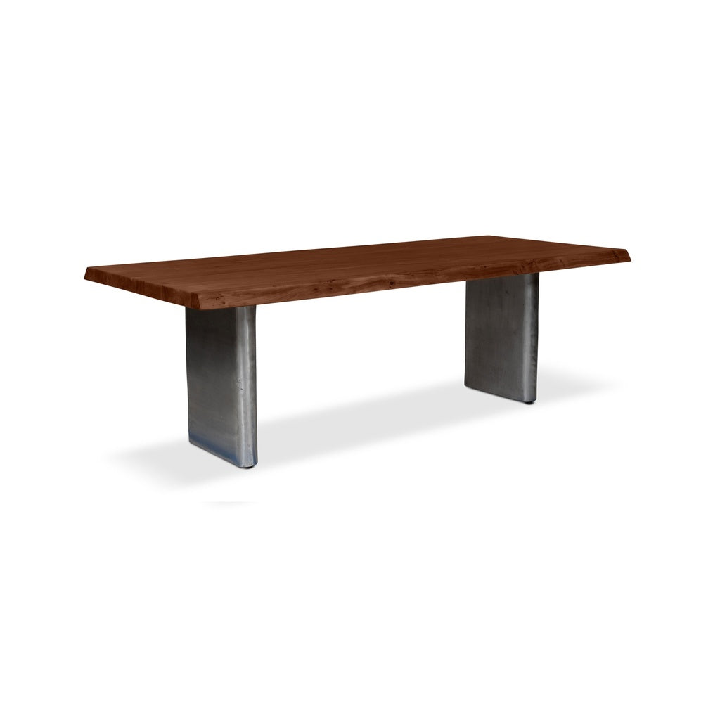 Brooks - Dining Table - Cast Slab Base - 40" x 116" - Americano Top - Antique Nickel Base