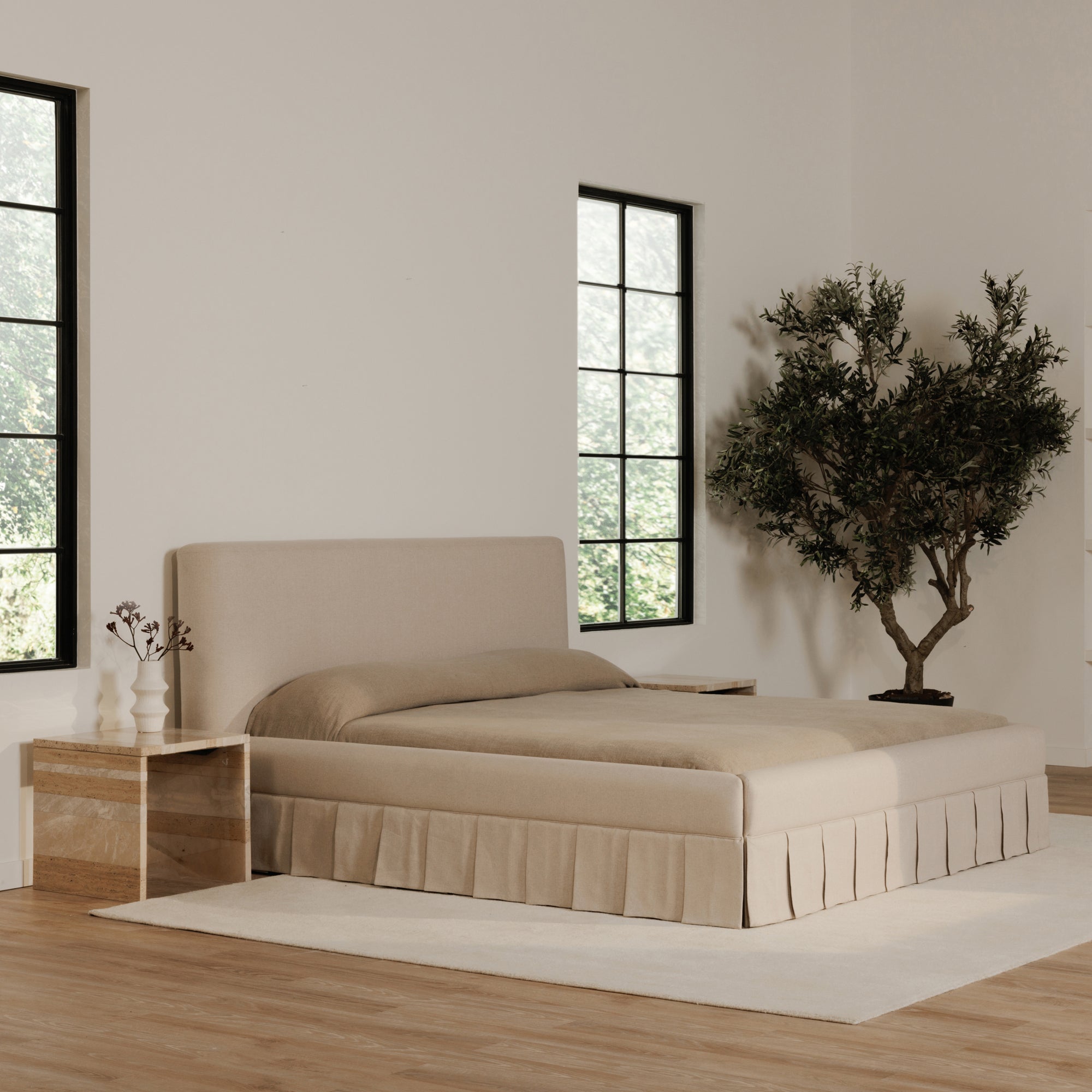 Maren Queen Bed Beige