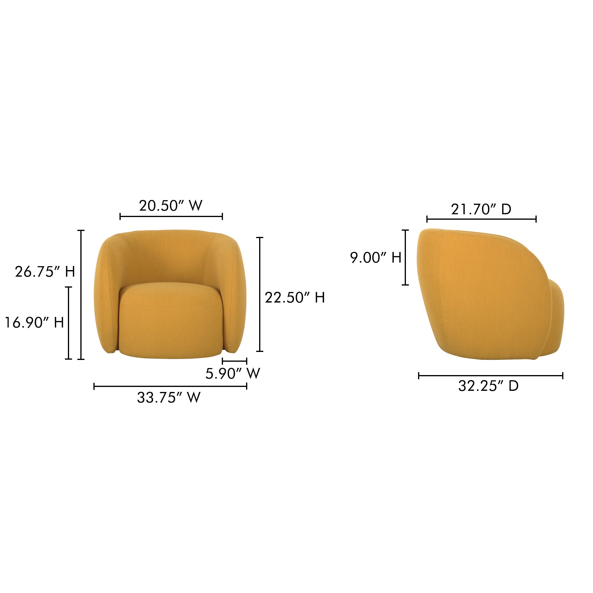 Rae Outdoor Accent Chair Deep Yellow - Central Designs