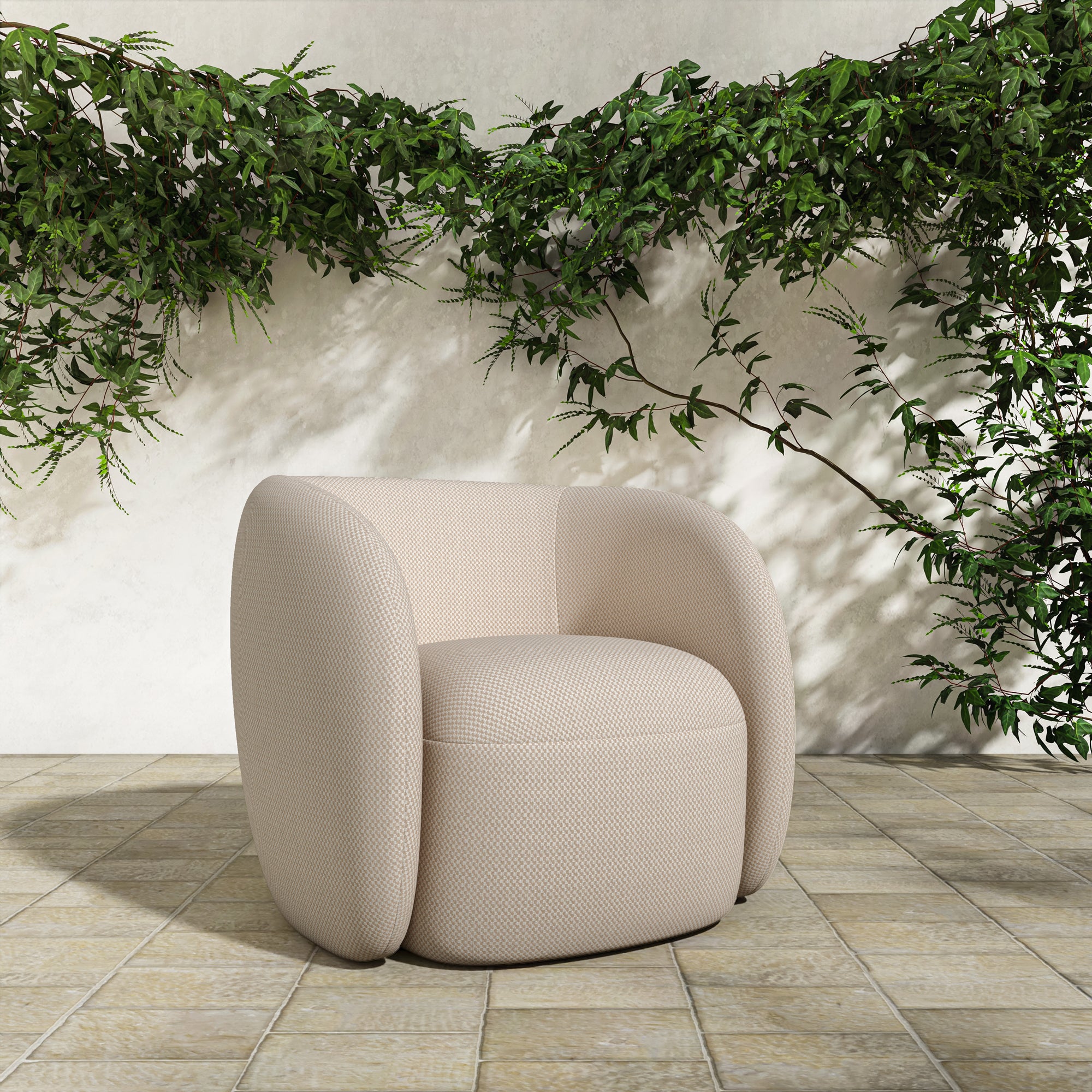 Rae Outdoor Accent Chair Beige Check - Central Designs