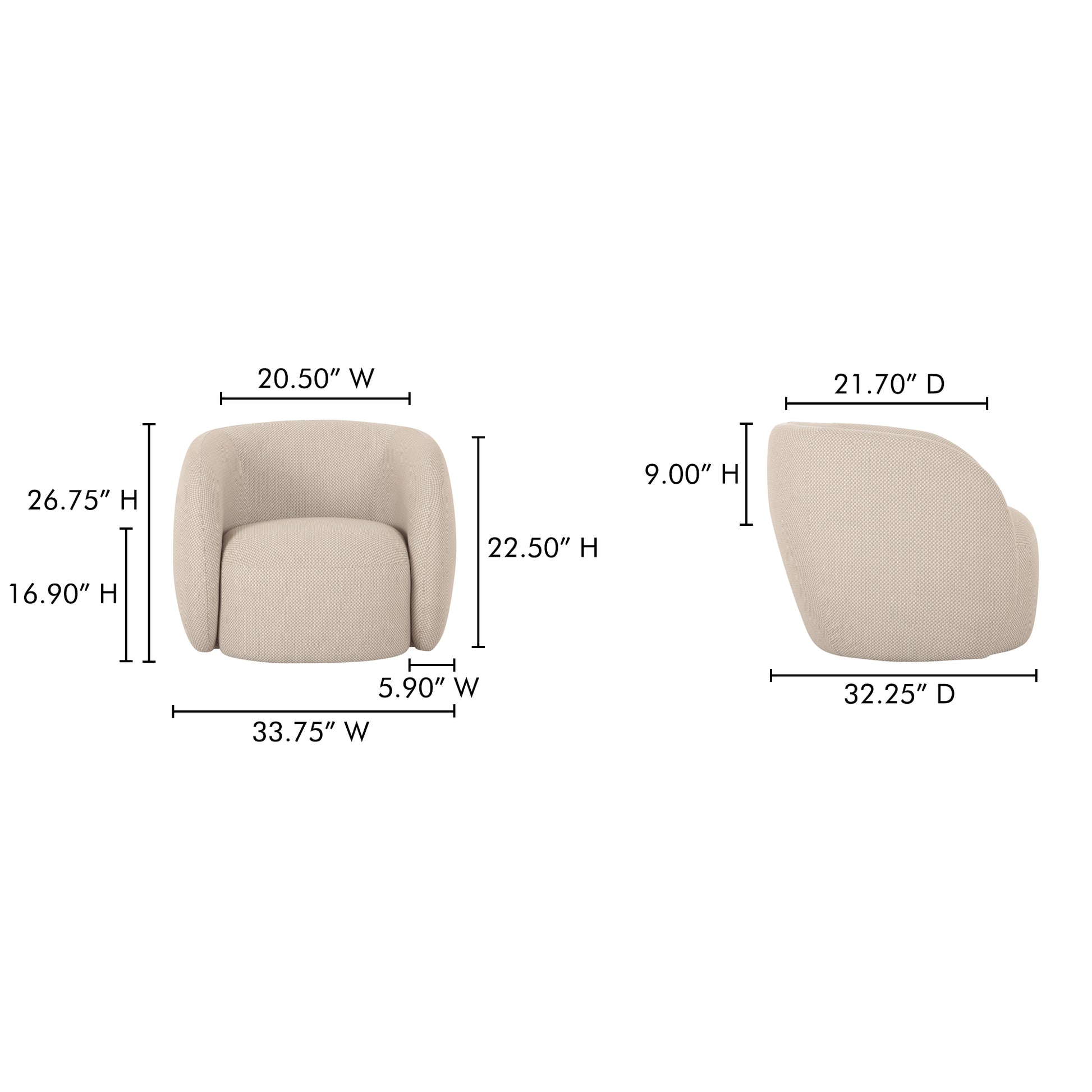 Rae Outdoor Accent Chair Beige Check - Central Designs