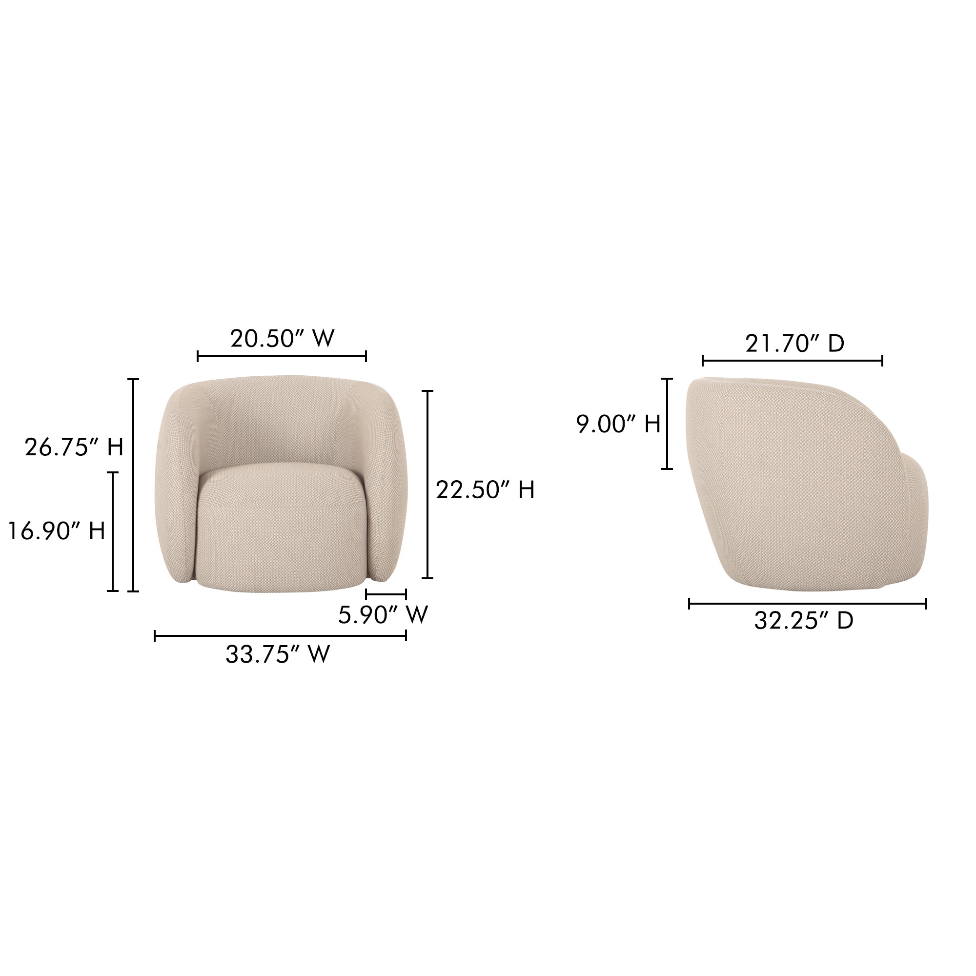 Rae Outdoor Accent Chair Beige Check - Central Designs