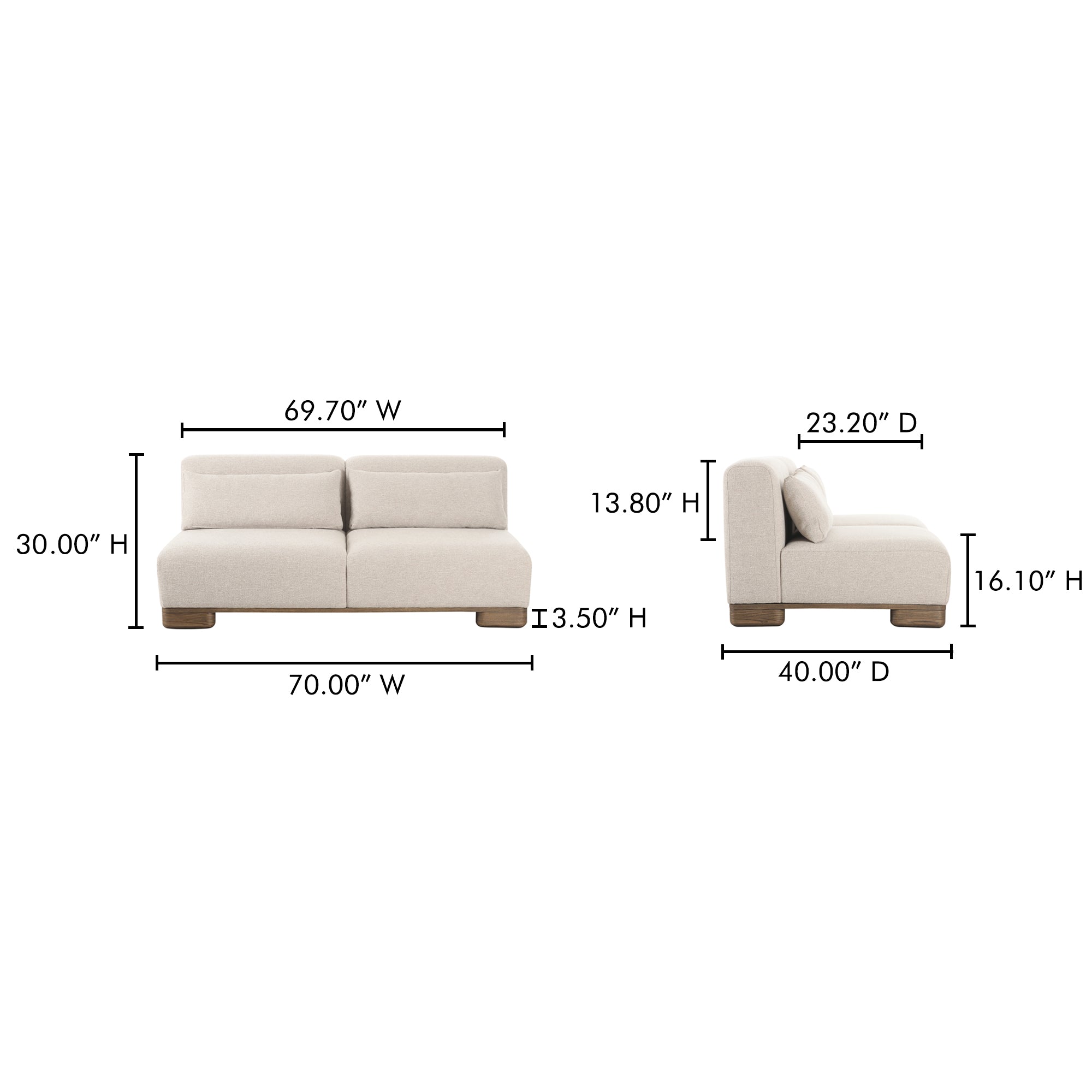 June Sofa Oatmeal - Central Designs