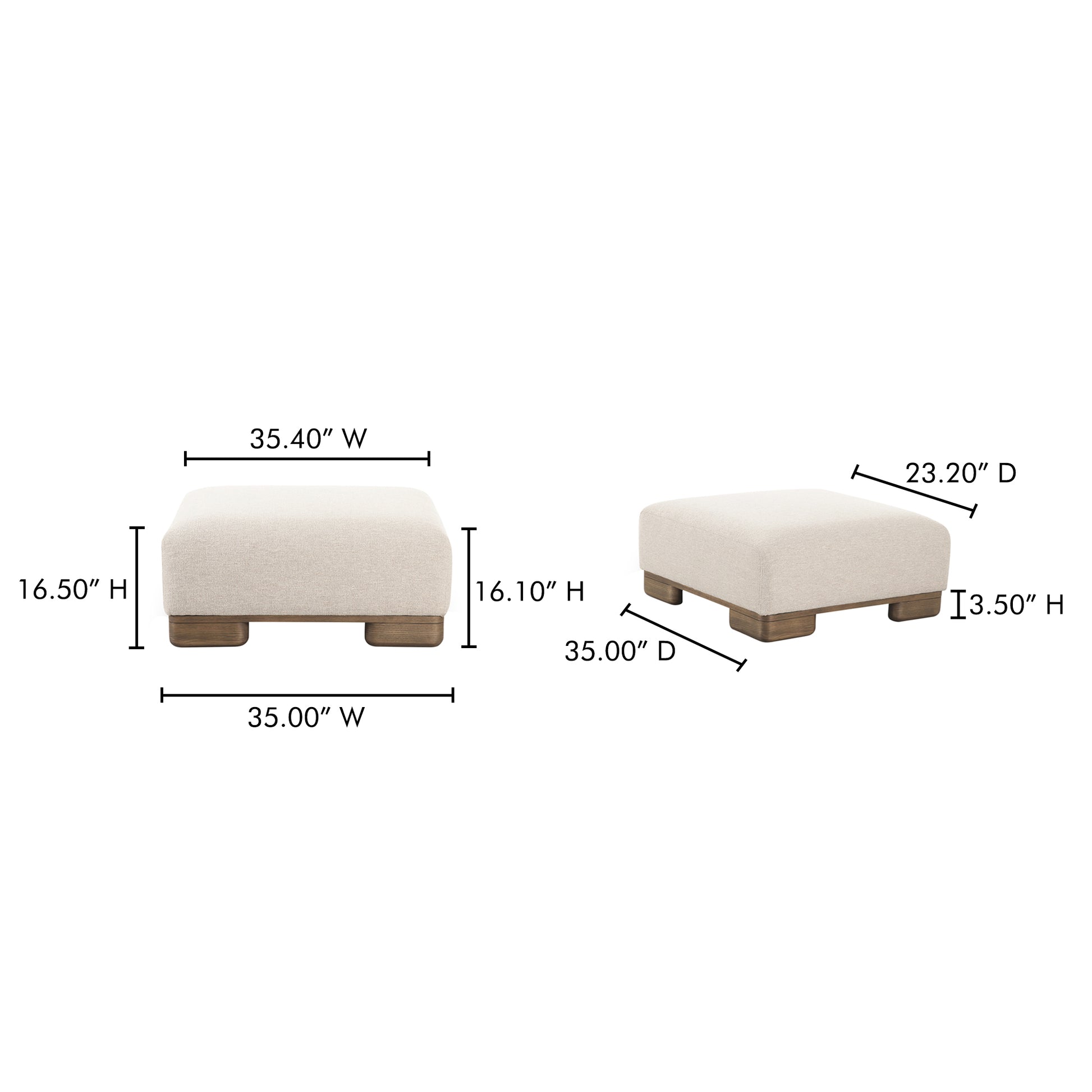 June Ottoman Oatmeal - Central Designs